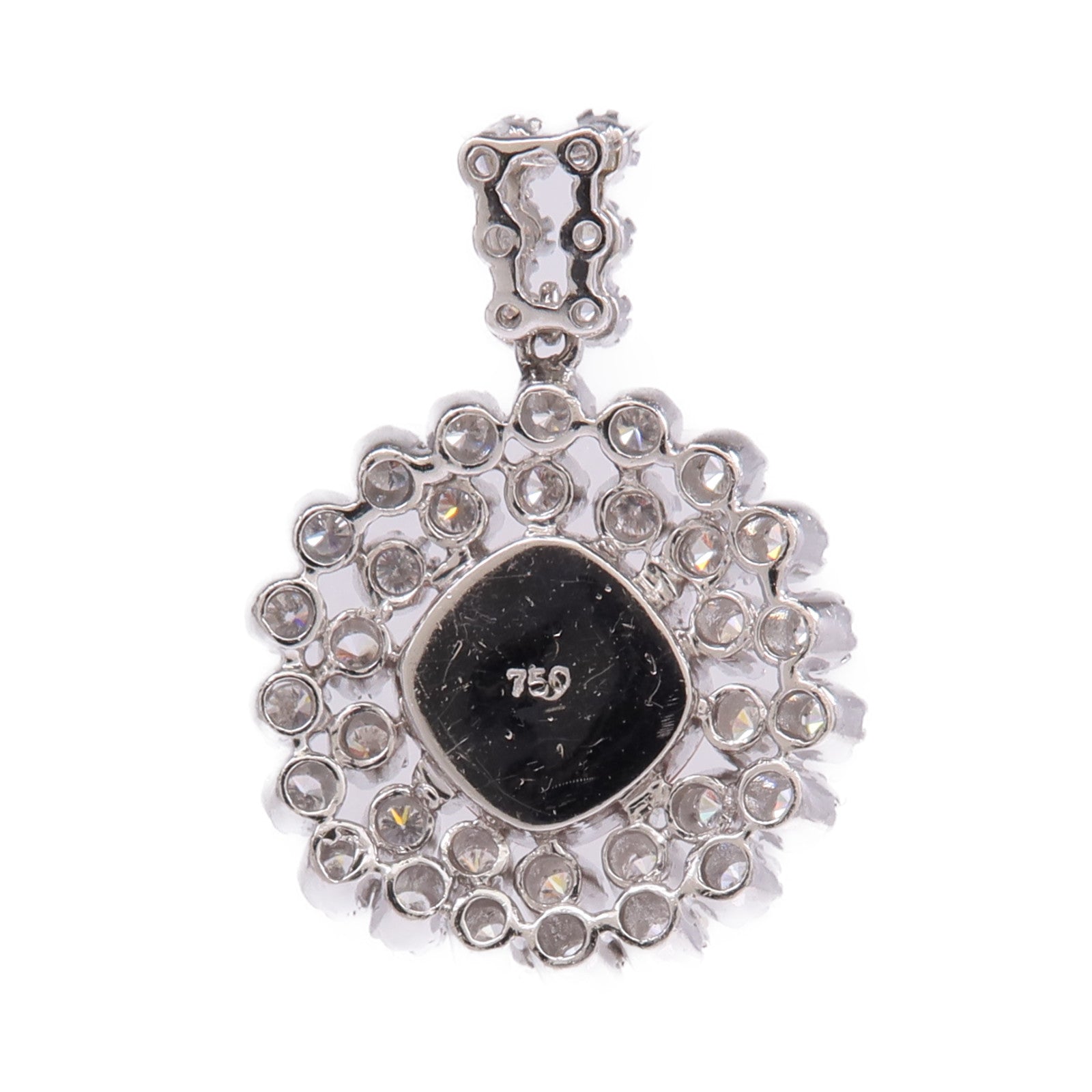 JEWELRY 18K白金Opal Diamond Pendant Top蛋白石/鑽石吊墜