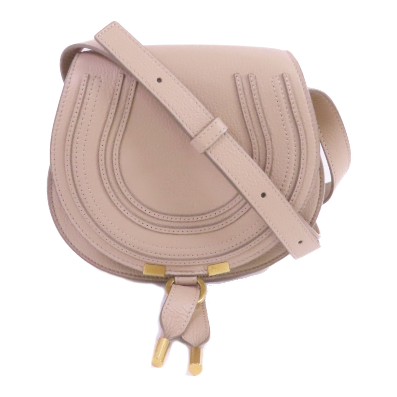 Chloe 牛皮皮革Small Marcie Saddle金扣肩背袋