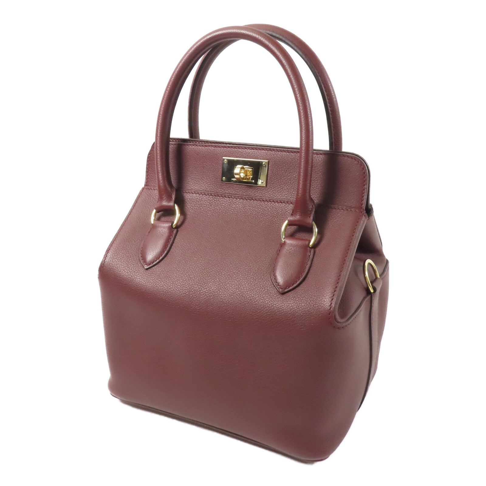 HERMES Evercolor皮革Toolbox 20手挽肩背兩用袋Rouge Sellier