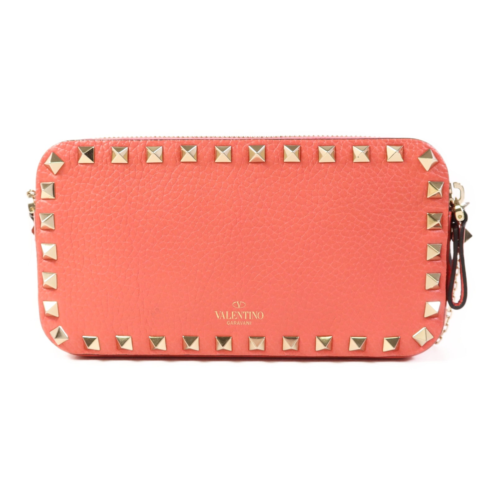 Valentino 牛皮皮革Shoulder Bag金扣鏈帶肩背袋