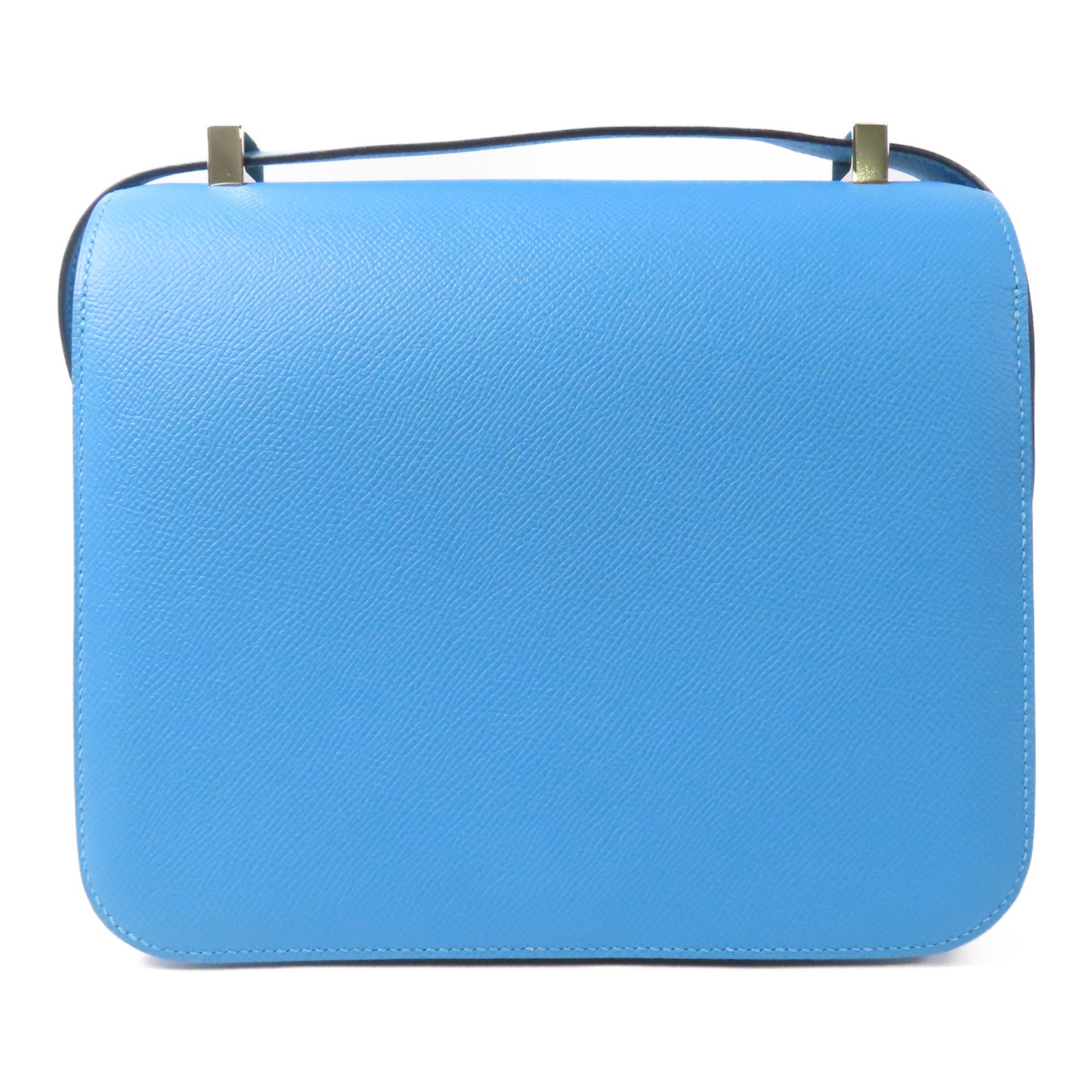 HERMES Epsom皮革Constance 24銀扣肩背袋Bleu Du Nord