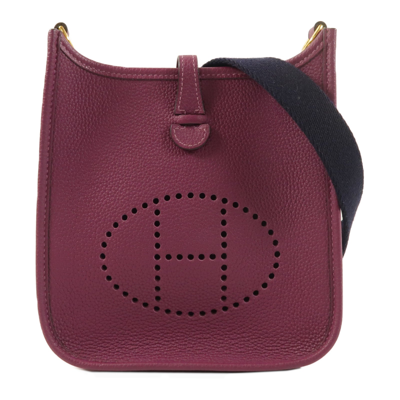 HERMES Clemence皮革Evelyne TPM金扣肩背袋Anemone