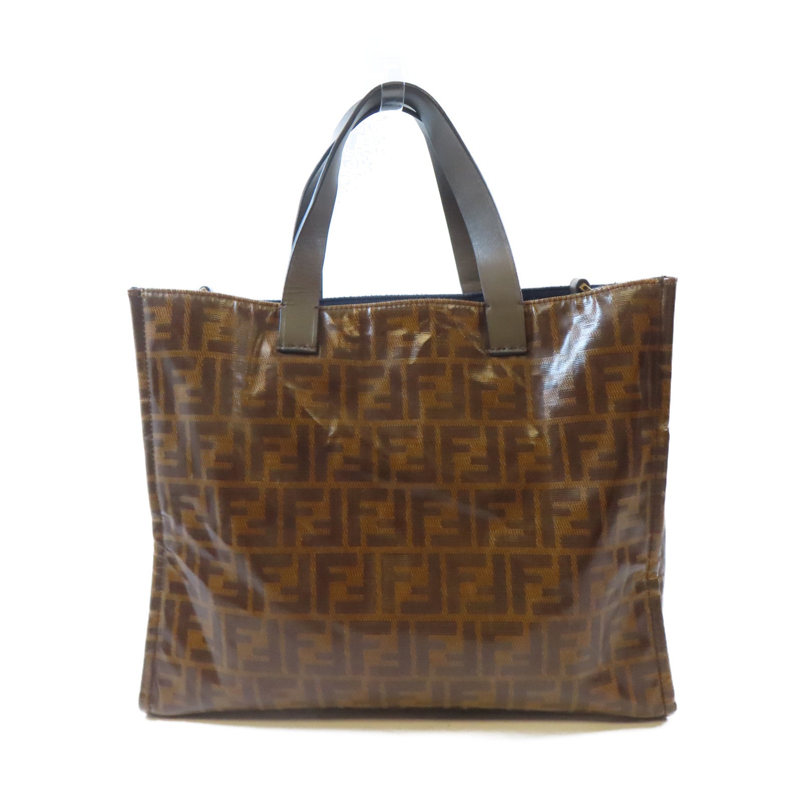 FENDI (PRICE DOWN) GHW 2 Way Shoulder Tote Bag 8BR720 PVC Brown