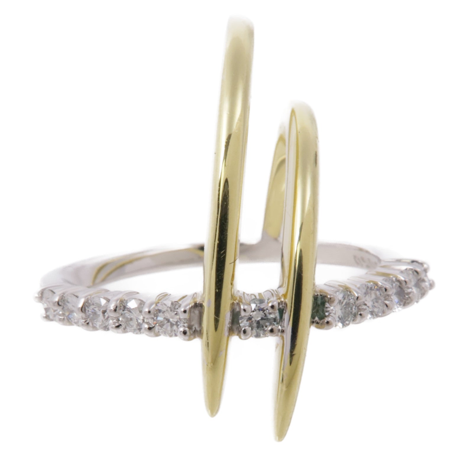 JEWELRY【激減優惠】 18K黃金/18K白金Diamond Ring鑽石戒指US#8