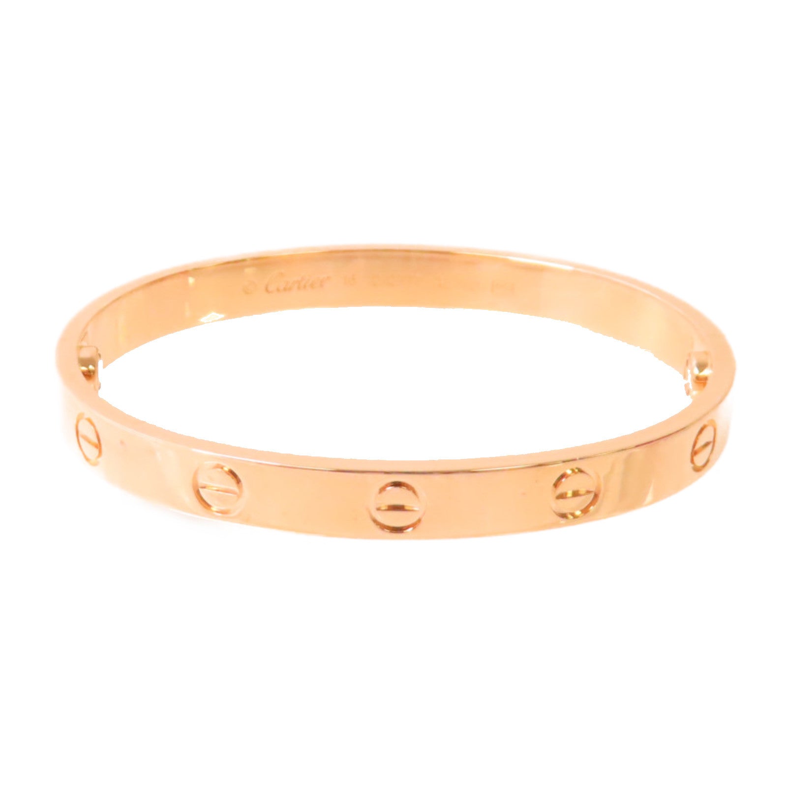 CARTIER Love Bracelet Bangle Cartie#16 B6081417 18K Rose Gold