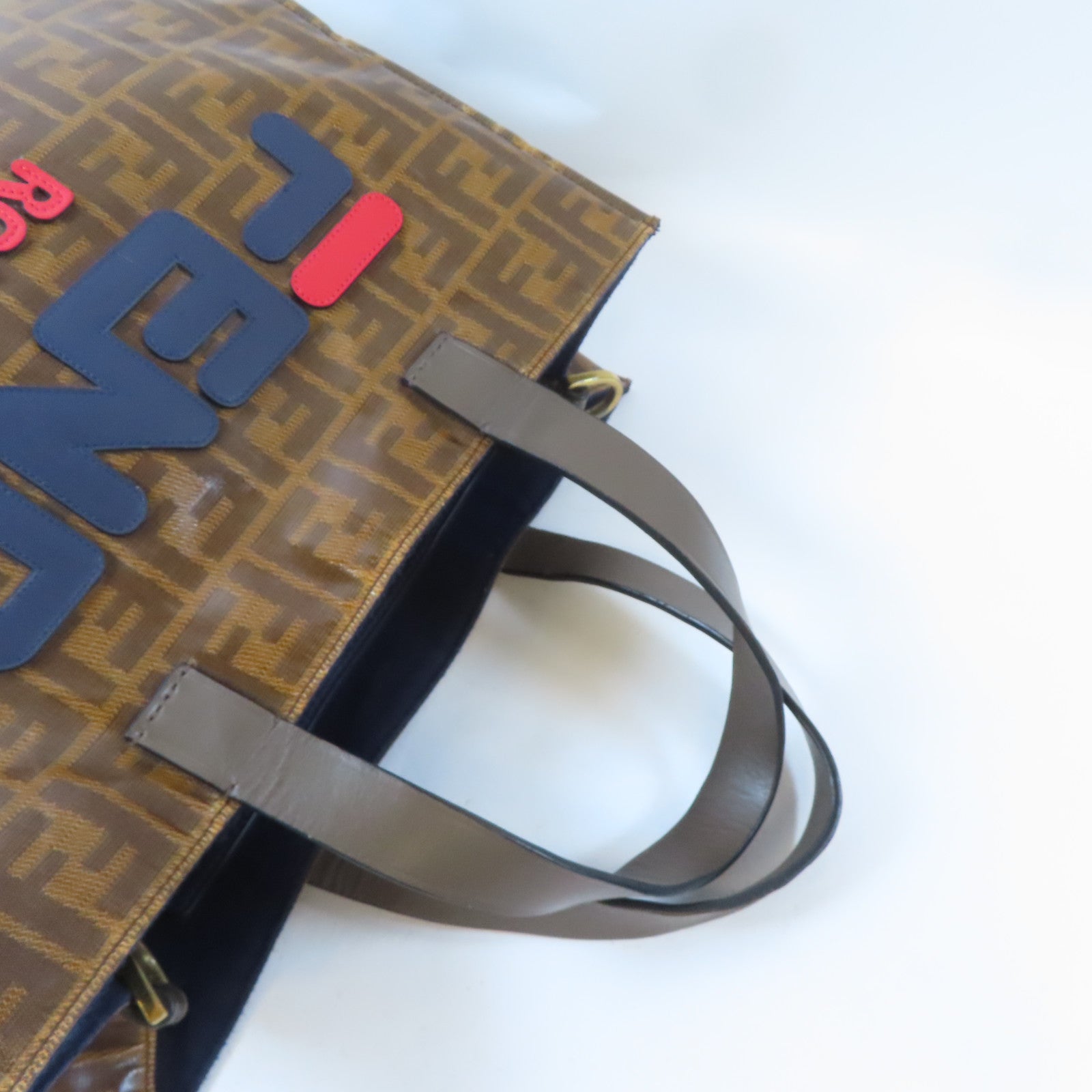 FENDI (PRICE DOWN) GHW 2 Way Shoulder Tote Bag 8BR720 PVC Brown