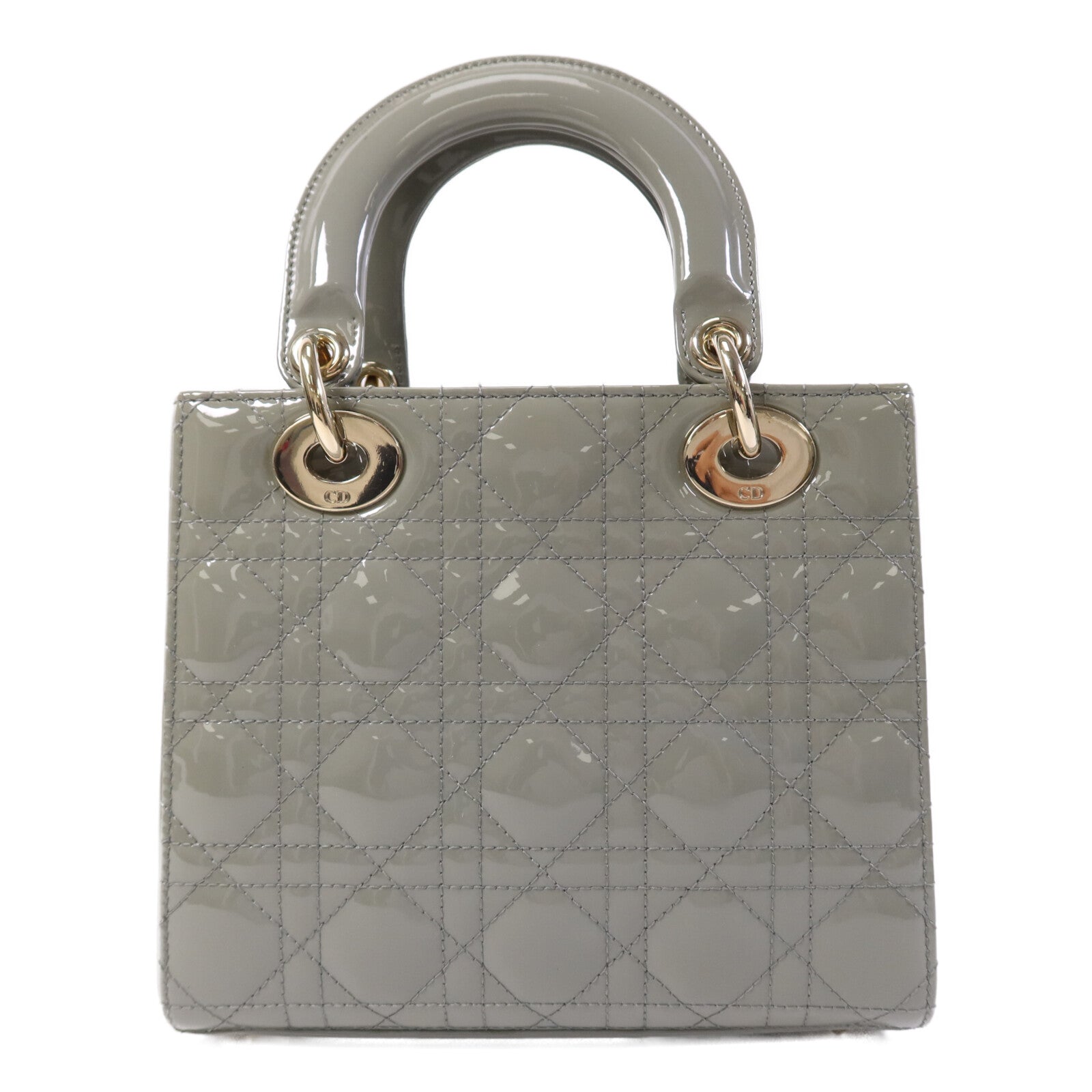 Dior 漆皮皮革Lady Dior Small金扣手挽肩背兩用袋