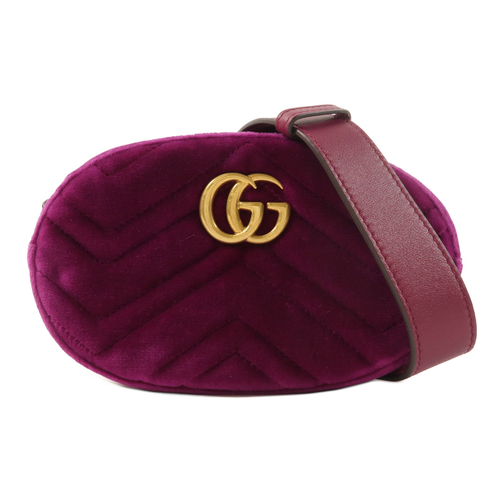 GUCCI 絨布GG Marmont Waist Bag金扣腰包