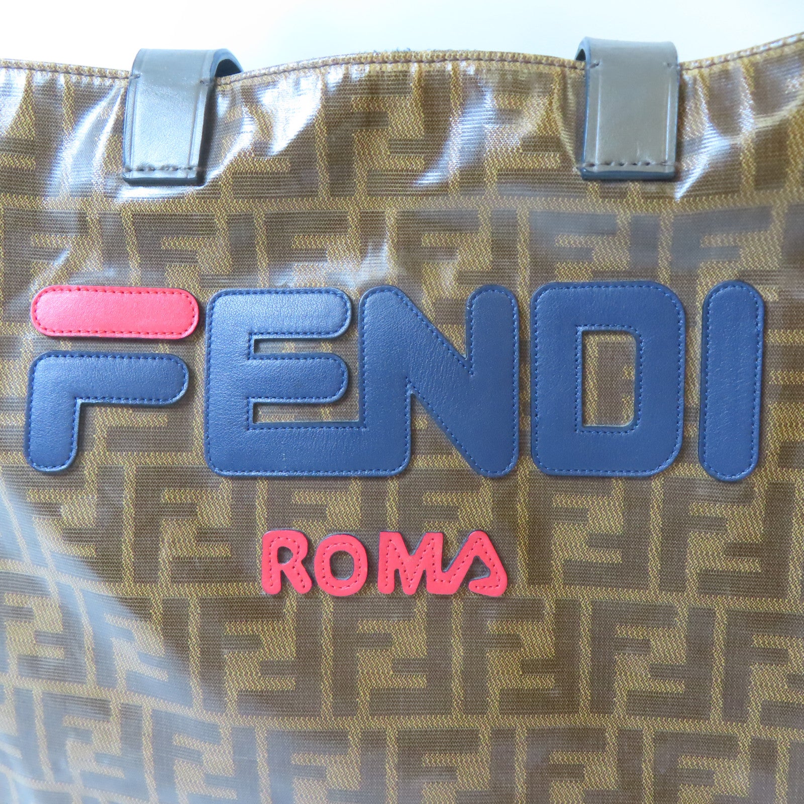FENDI (PRICE DOWN) GHW 2 Way Shoulder Tote Bag 8BR720 PVC Brown