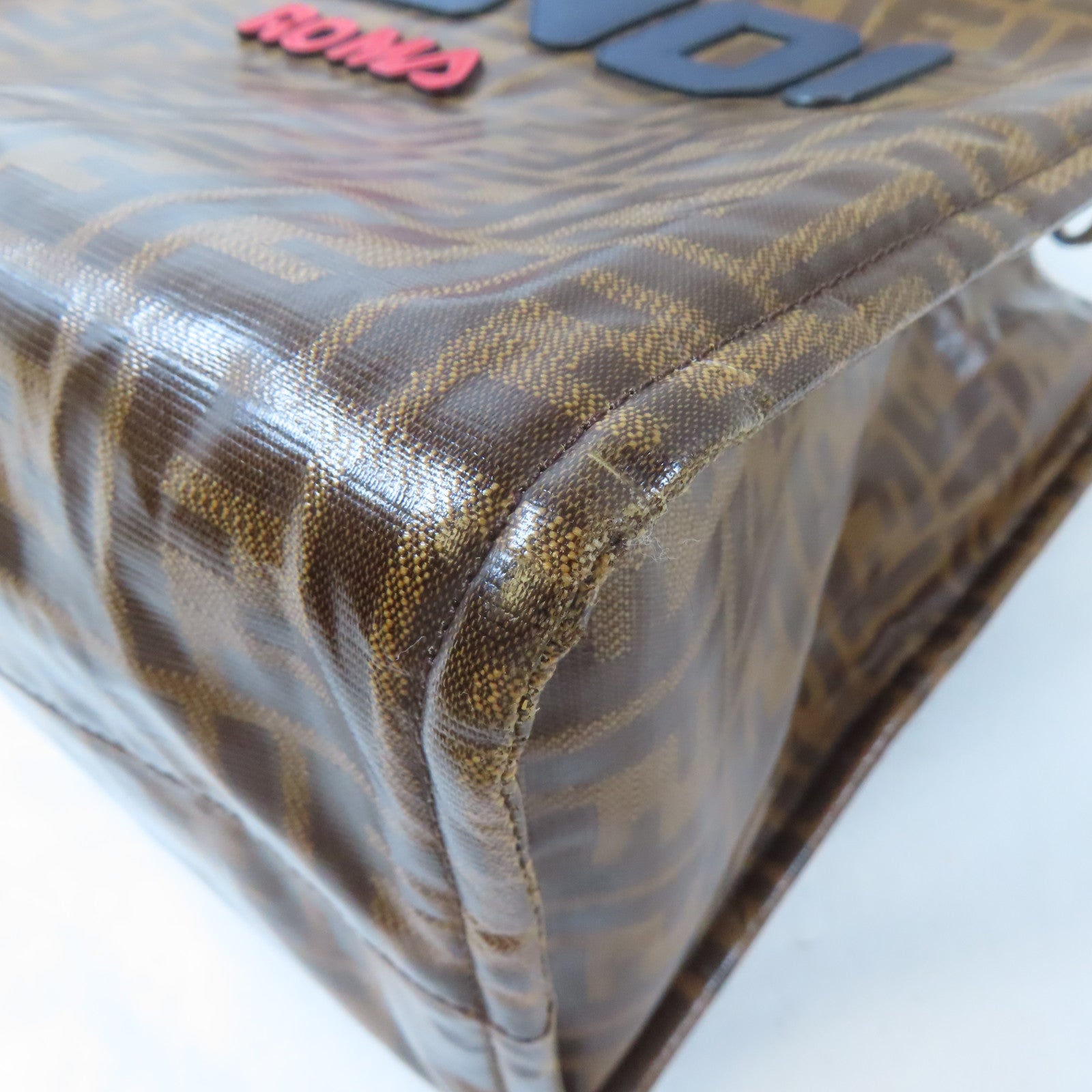 FENDI (PRICE DOWN) GHW 2 Way Shoulder Tote Bag 8BR720 PVC Brown