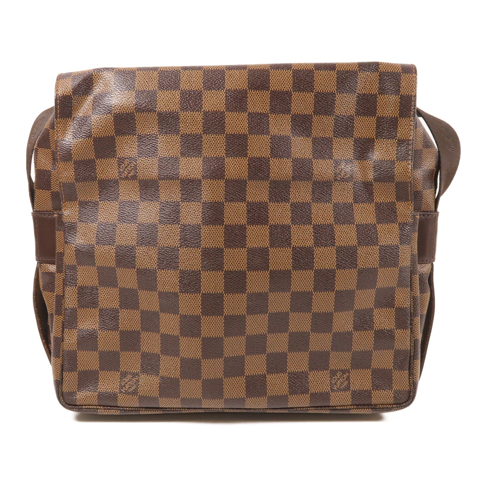 LOUIS VUITTON Damier Naviglio金扣肩背袋棕色
