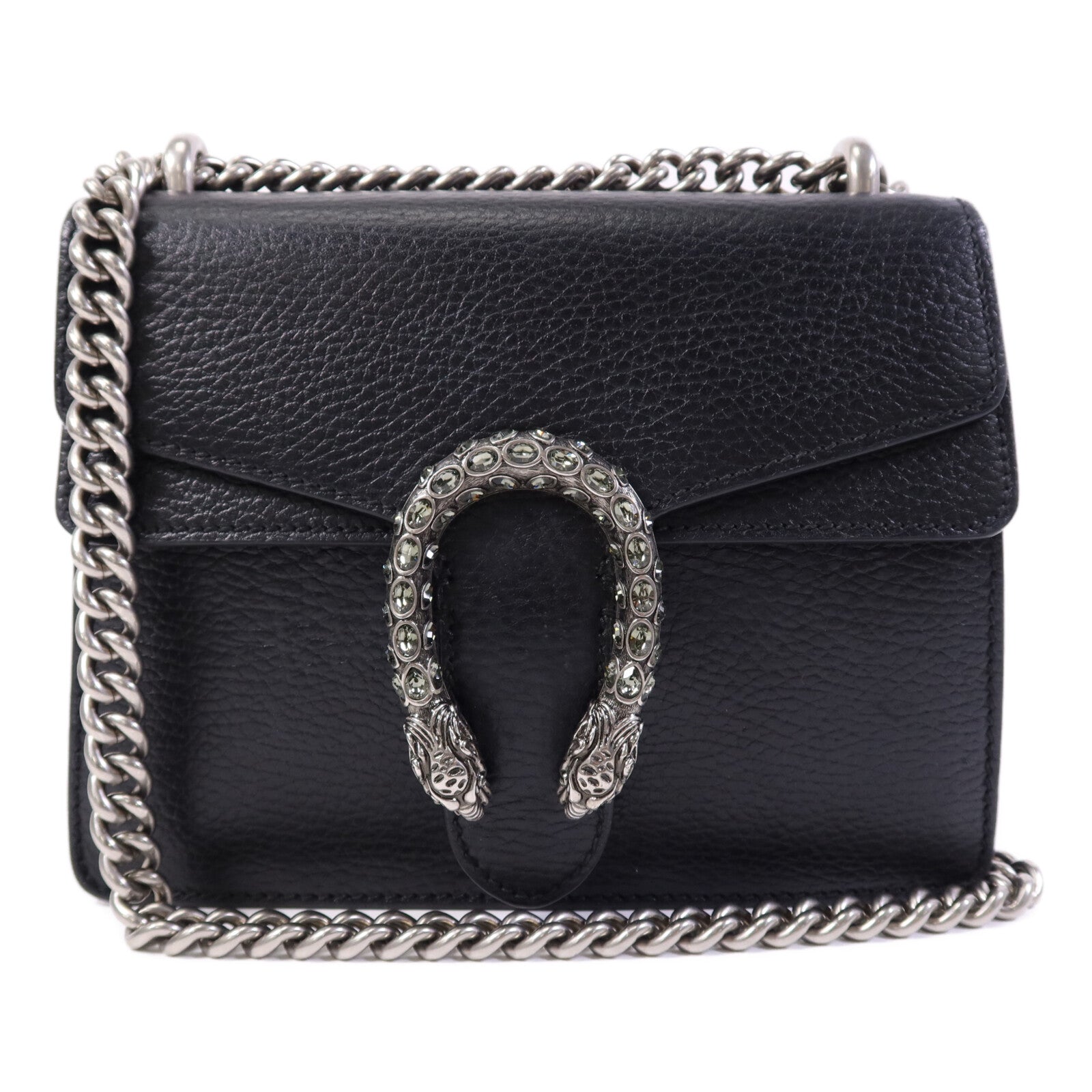 GUCCI 牛皮皮革Dionysus銀扣鏈帶肩背袋