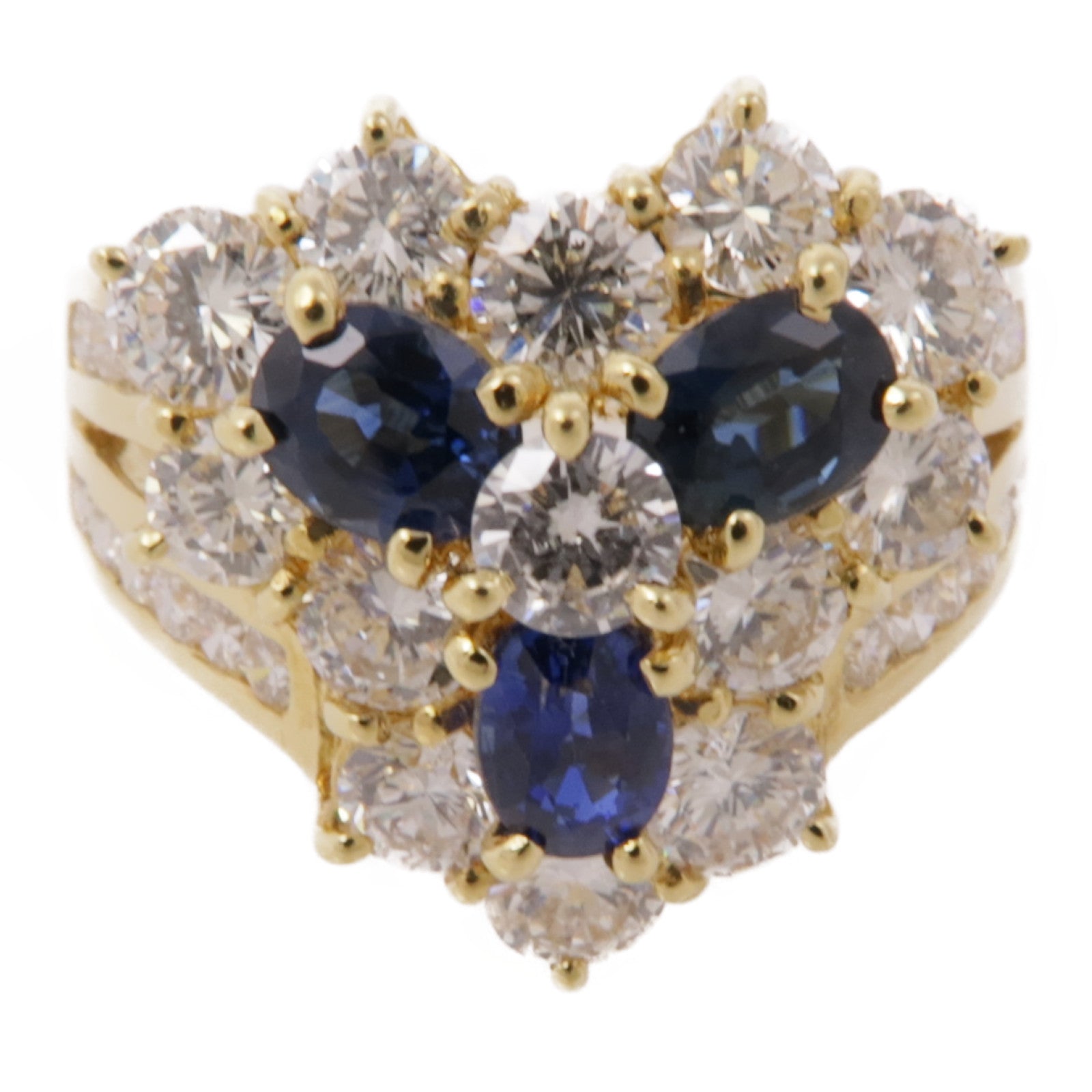 JEWELRY 【激減優惠】18K黃金Diamond Ring藍寶石/鑽石戒指US#6.5