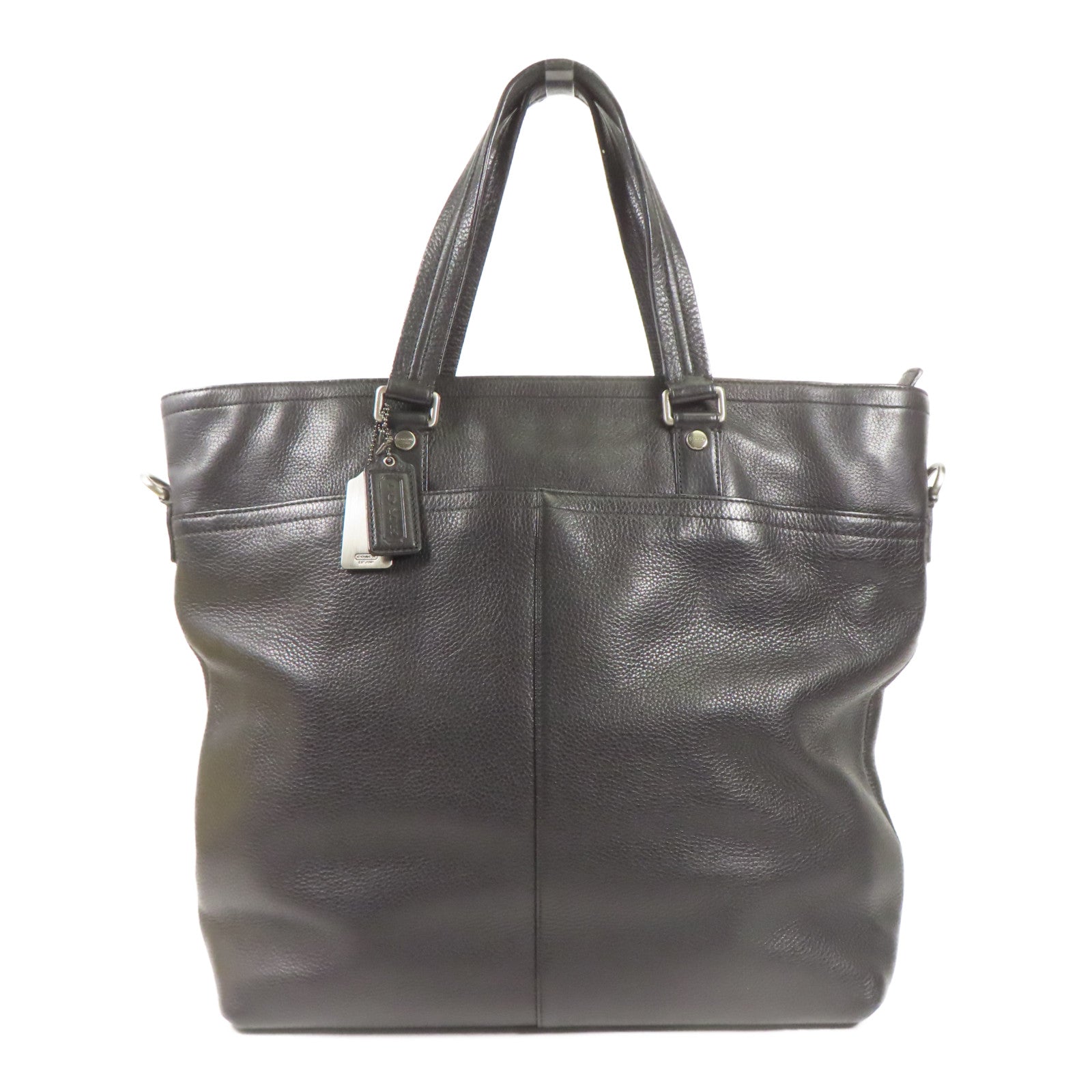 COACH 牛皮皮革Shoulder Bag銀扣肩背袋