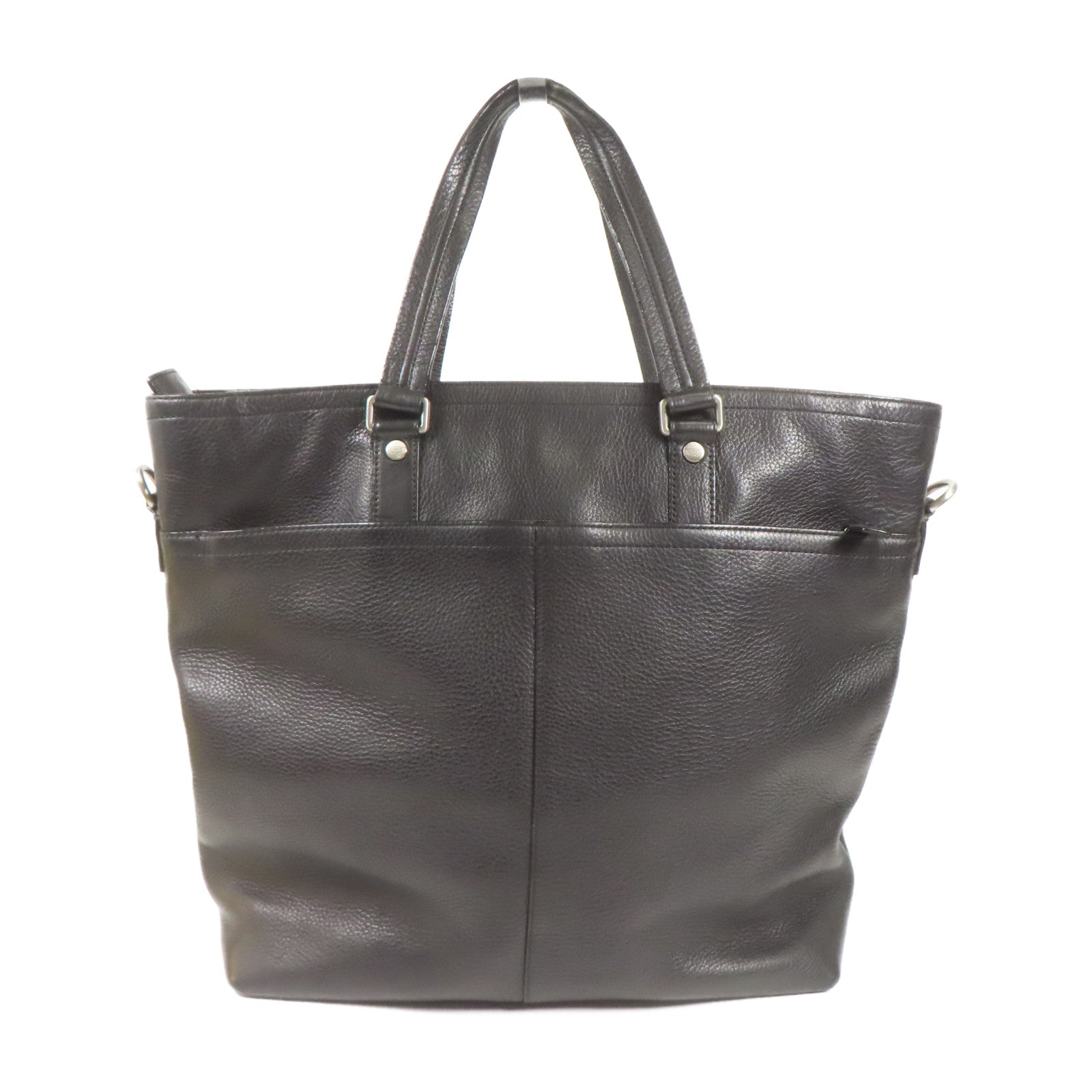 COACH 牛皮皮革Shoulder Bag銀扣肩背袋