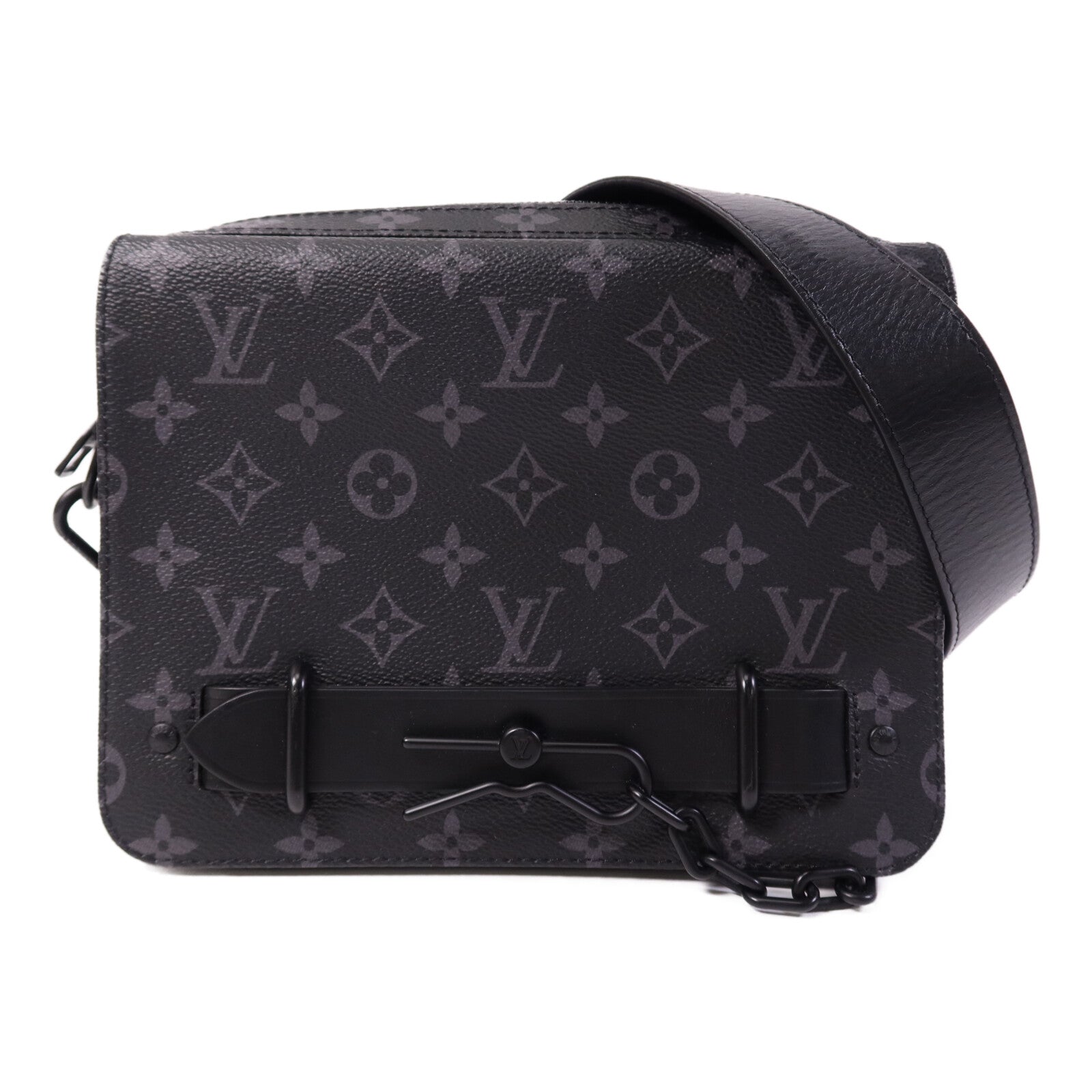 LOUIS VUITTON Monogram Eclipse Steamer Messenger肩背袋