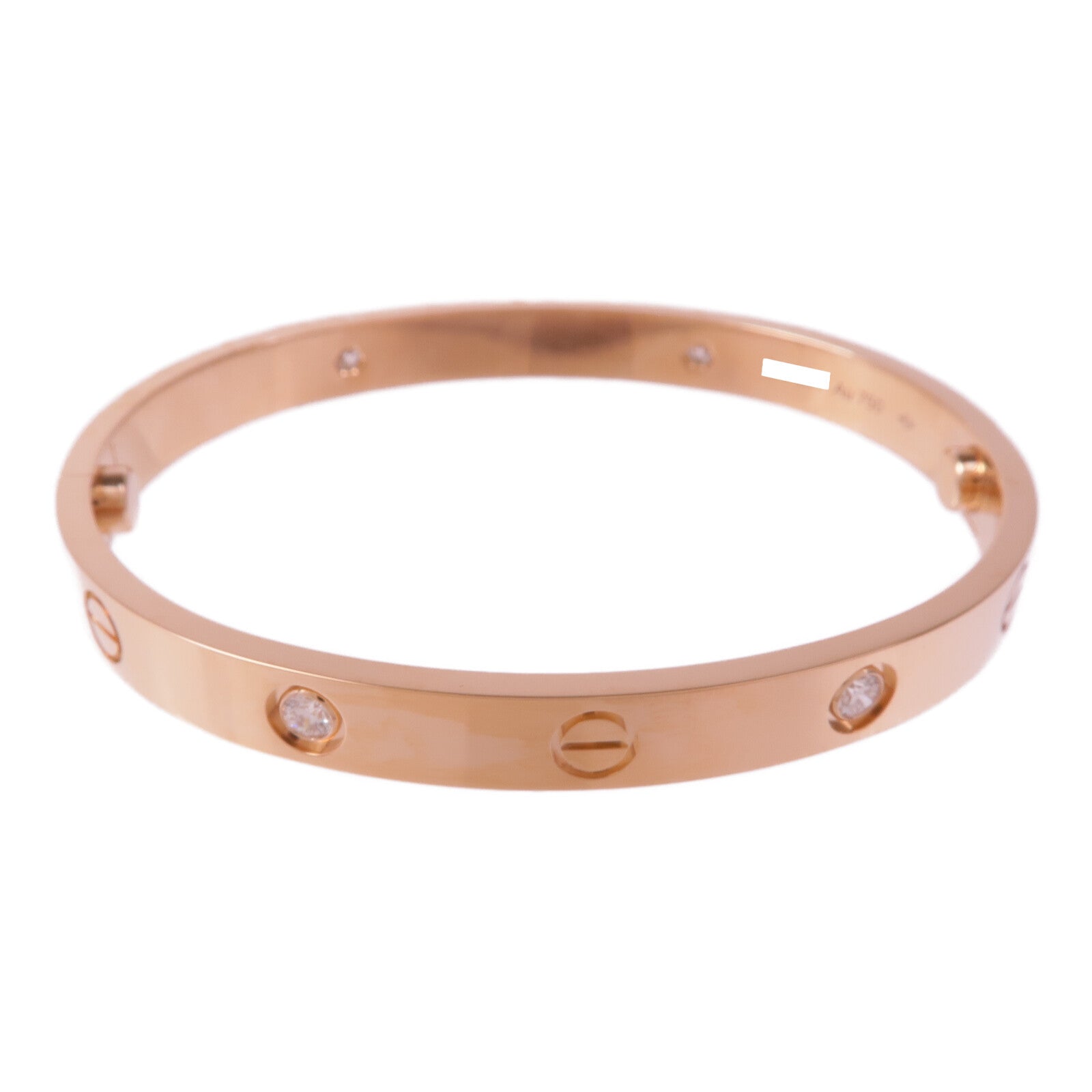 CARTIER 18K玫瑰金Love Bracelet 4 Diamonds鑽石手鐲Cartier#17