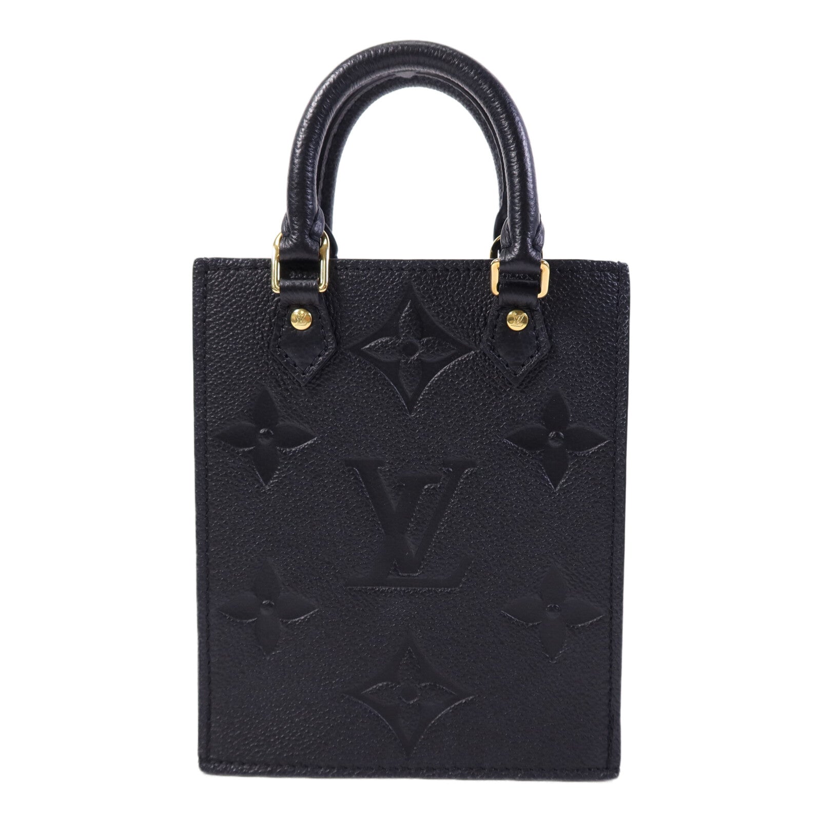 LOUIS VUITTON Monogram Empreinte Petit Sac Plat Bag金扣手挽肩背兩用袋