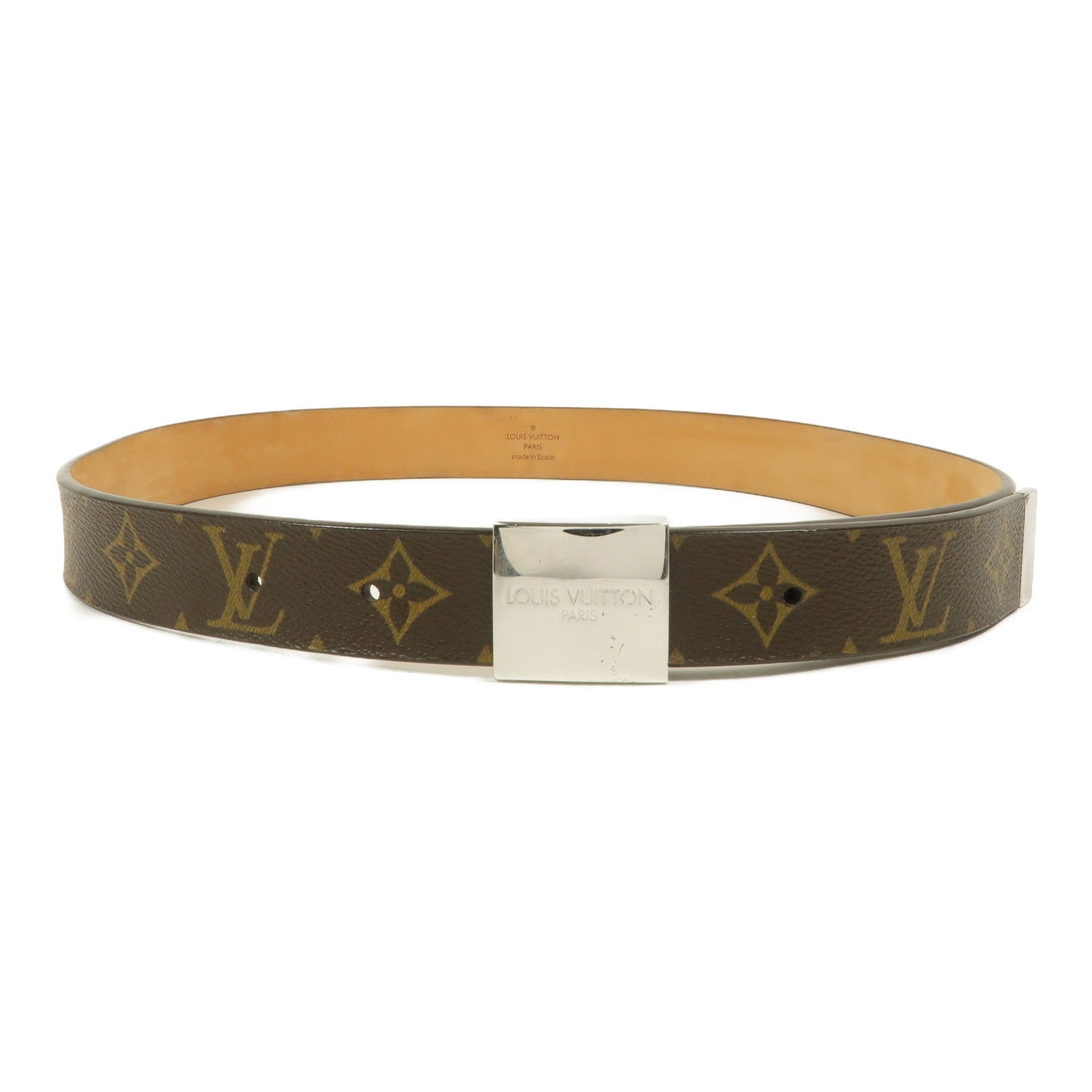 LOUIS VUITTON Monogram Ceinture Carre Belt皮帶