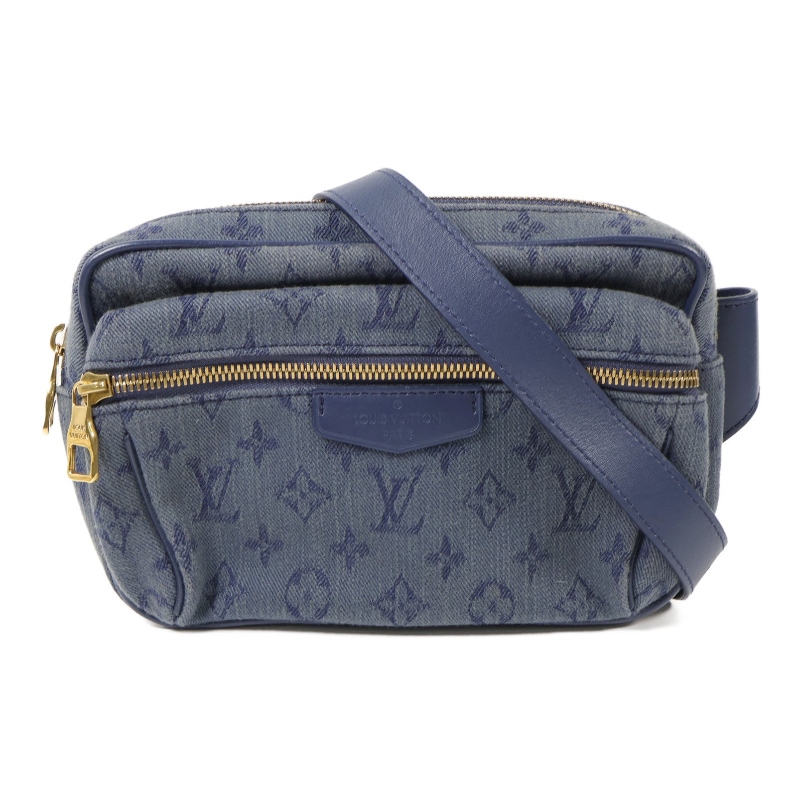 LOUIS VUITTON Monogram Denim Outdoor Bumbag金扣肩背袋
