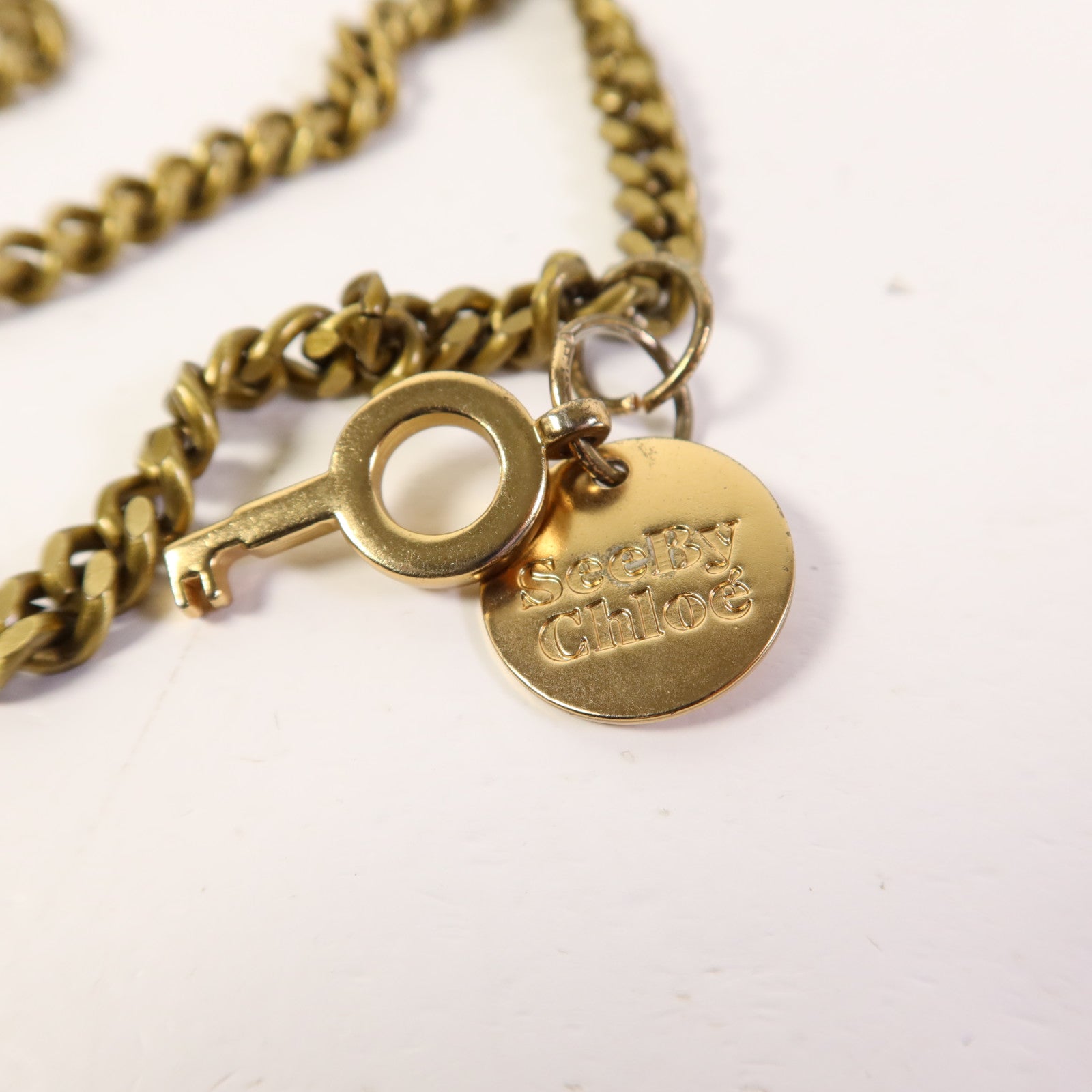 SEE BY CHLOE 牛皮皮革Chain Shoulder Bag金扣鏈帶肩背袋