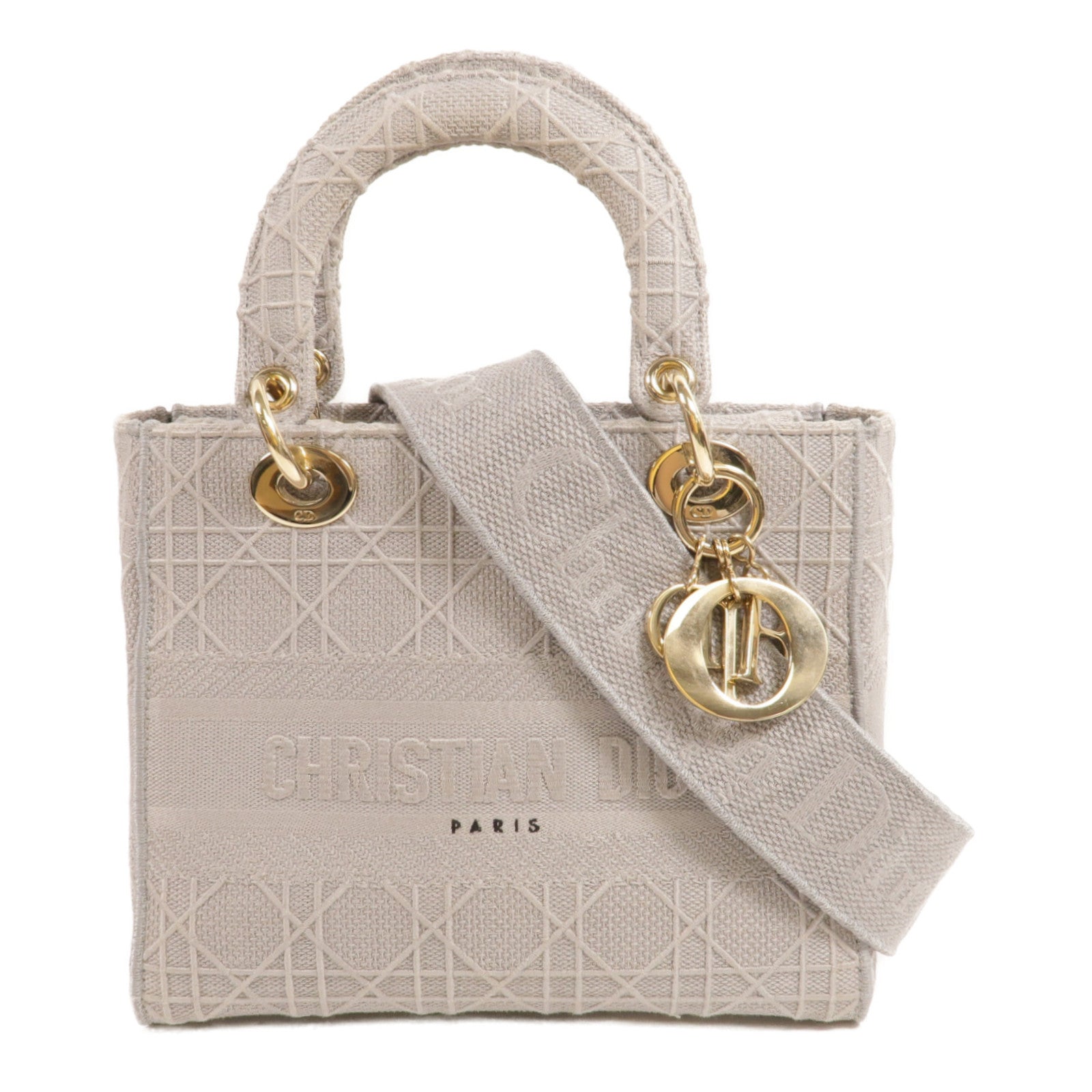 Dior 帆布Lady Dior手挽肩背兩用袋