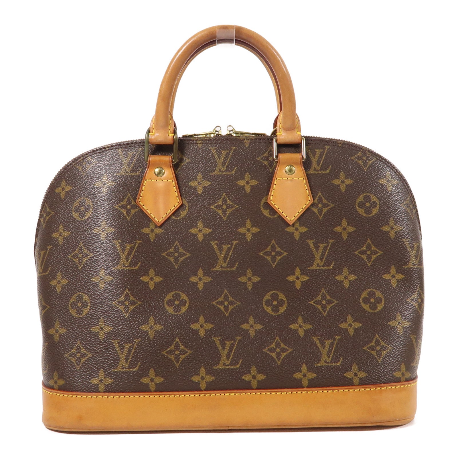 LOUIS VUITTON Monogram Alma金扣手挽袋棕色