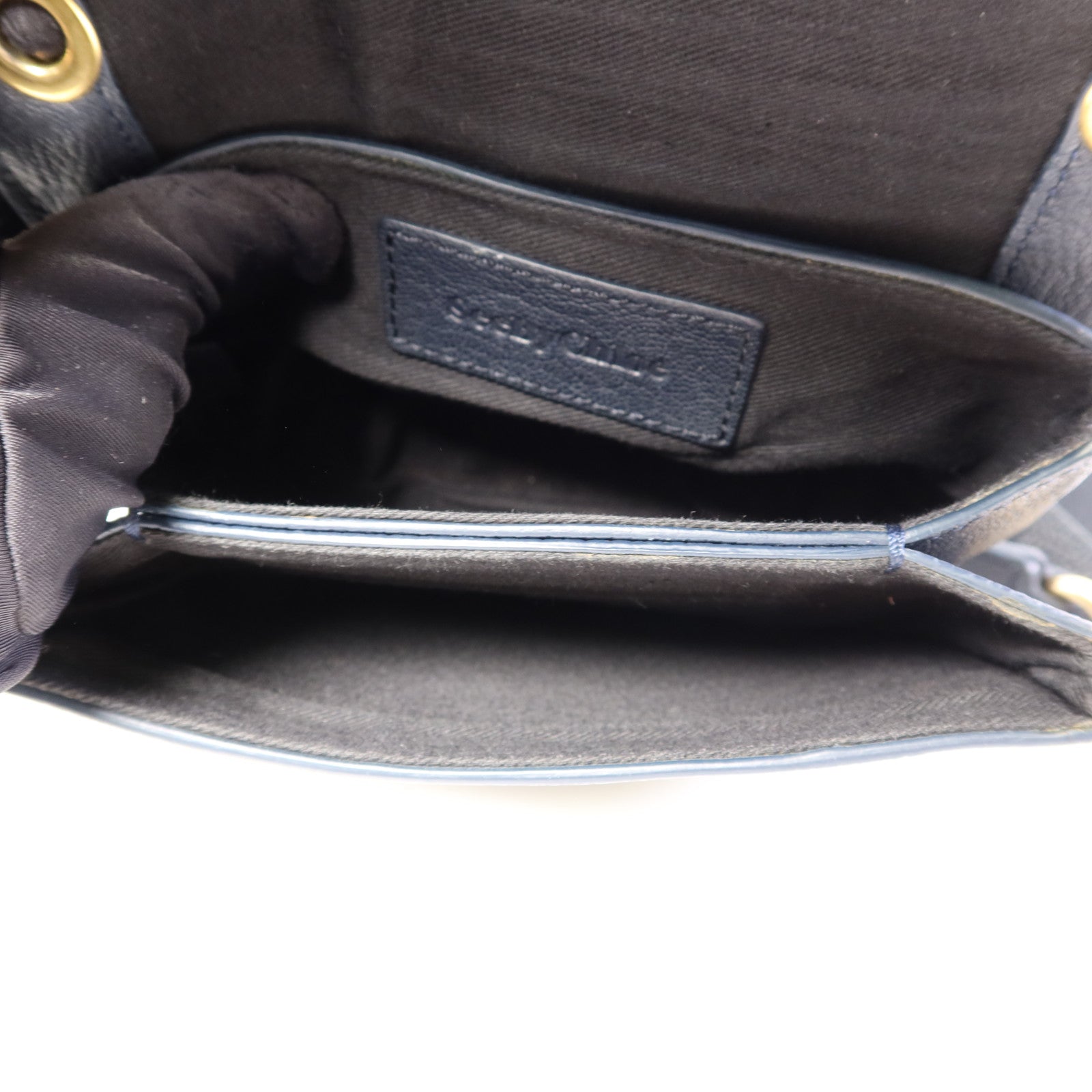 SEE BY CHLOE 牛皮皮革Shoulder Bag金扣肩背袋