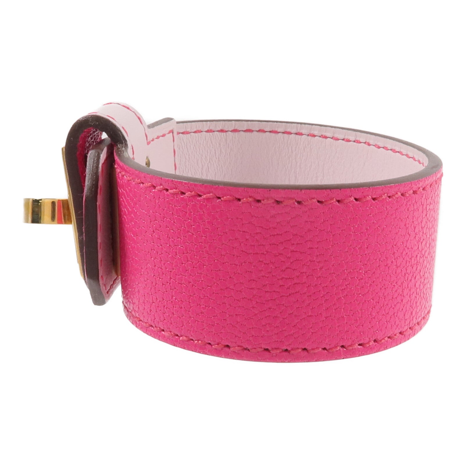 HERMES 【激減優惠】Chamkila/Swift皮革Bracelet Cuir Kelly Twist PM手帶Rose Pop/Mauve Pale