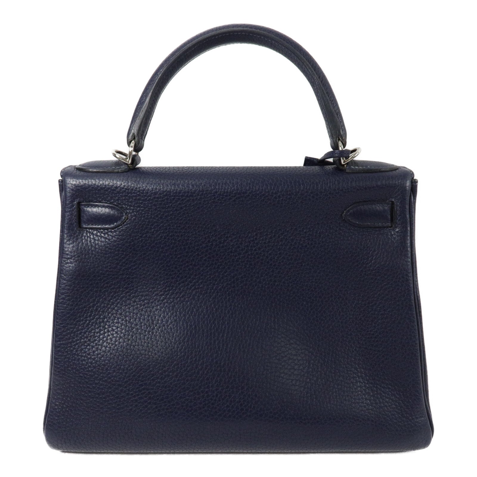 HERMES Clemence皮革Kelly 28手挽肩背兩用袋Blue Nuit