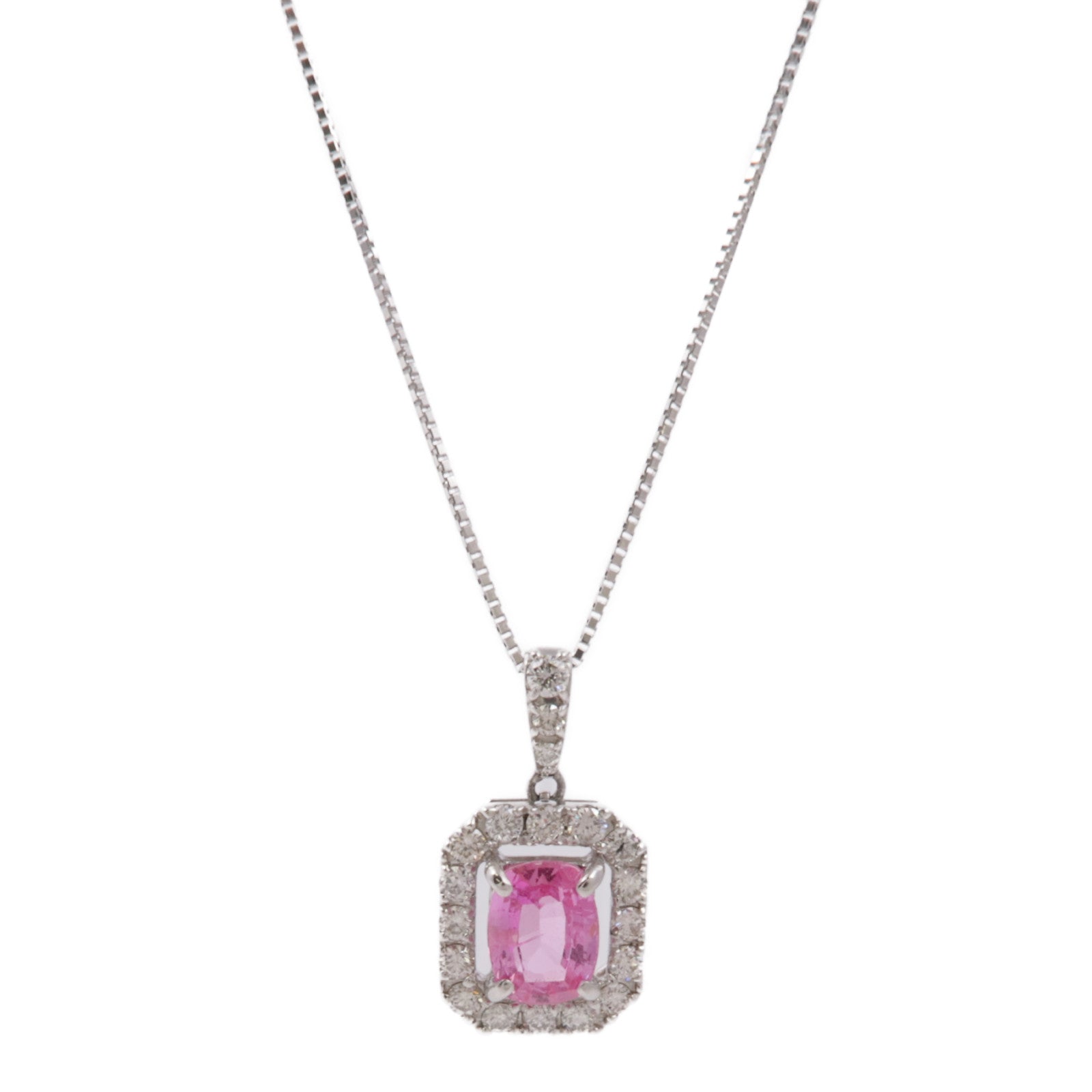 JEWELRY Padparadscha Diamond Necklace PT950/PT850 Platinum