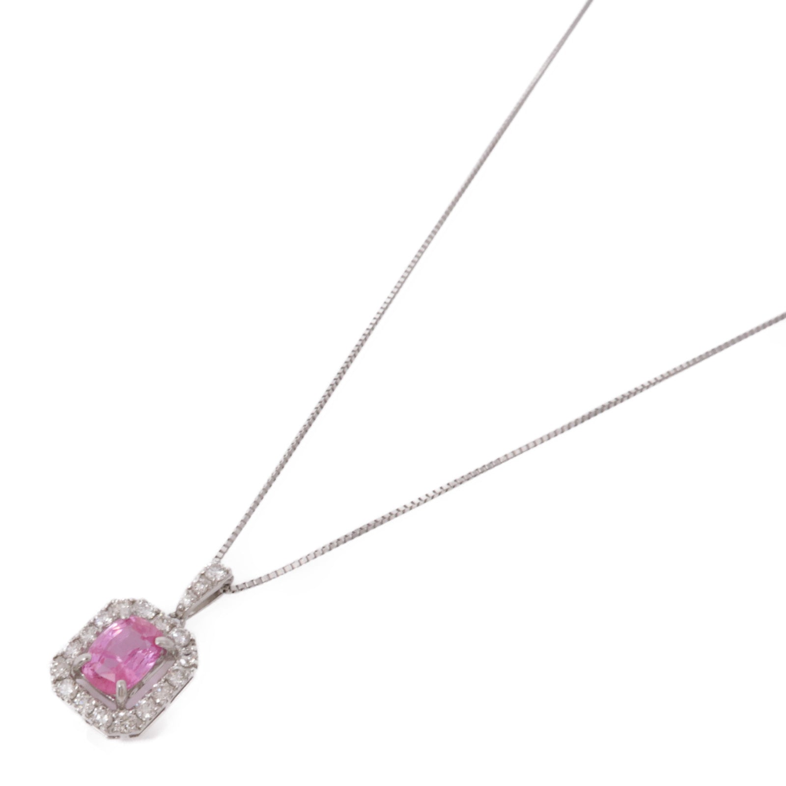 JEWELRY Padparadscha Diamond Necklace PT950/PT850 Platinum