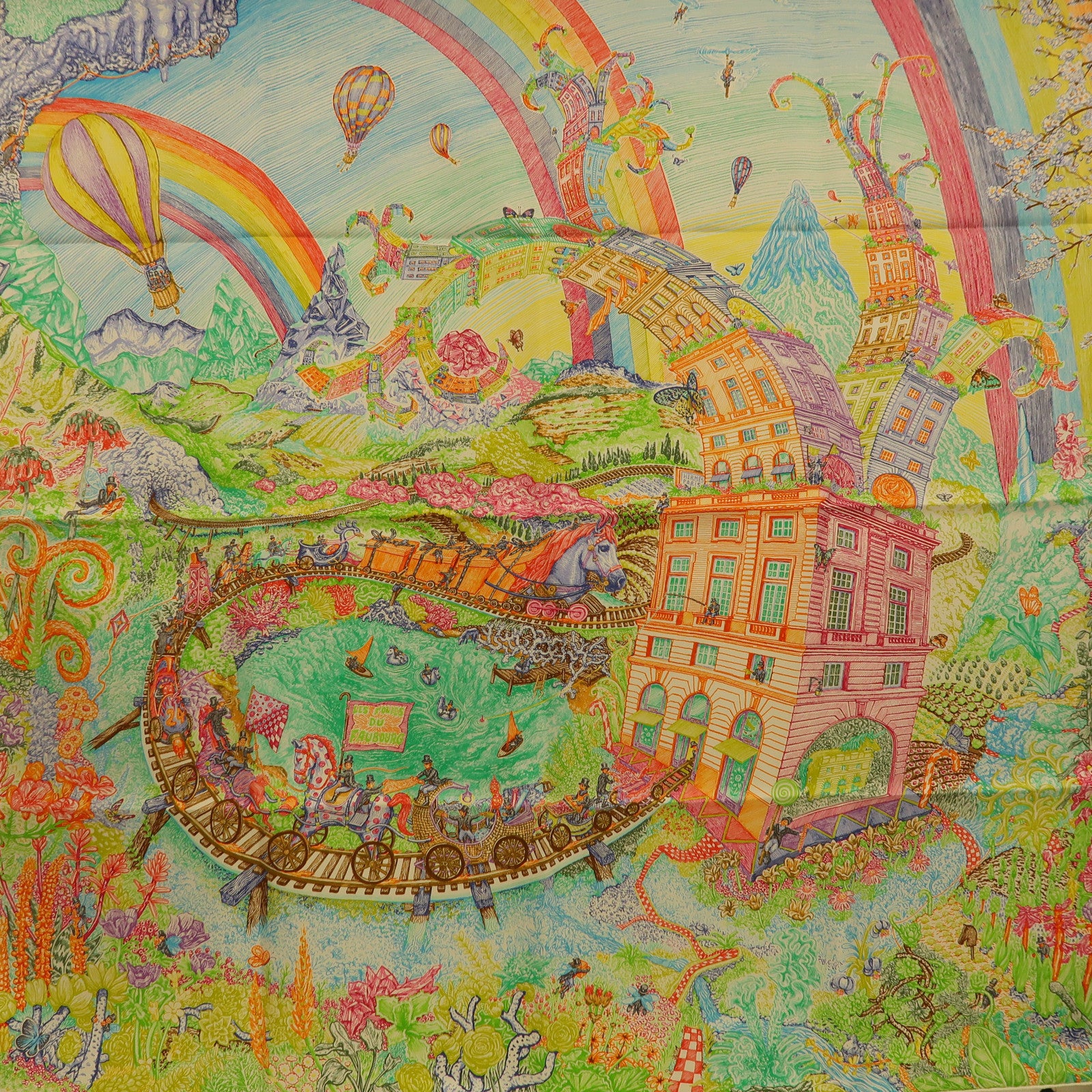 HERMES Scarf Silk Multicolor