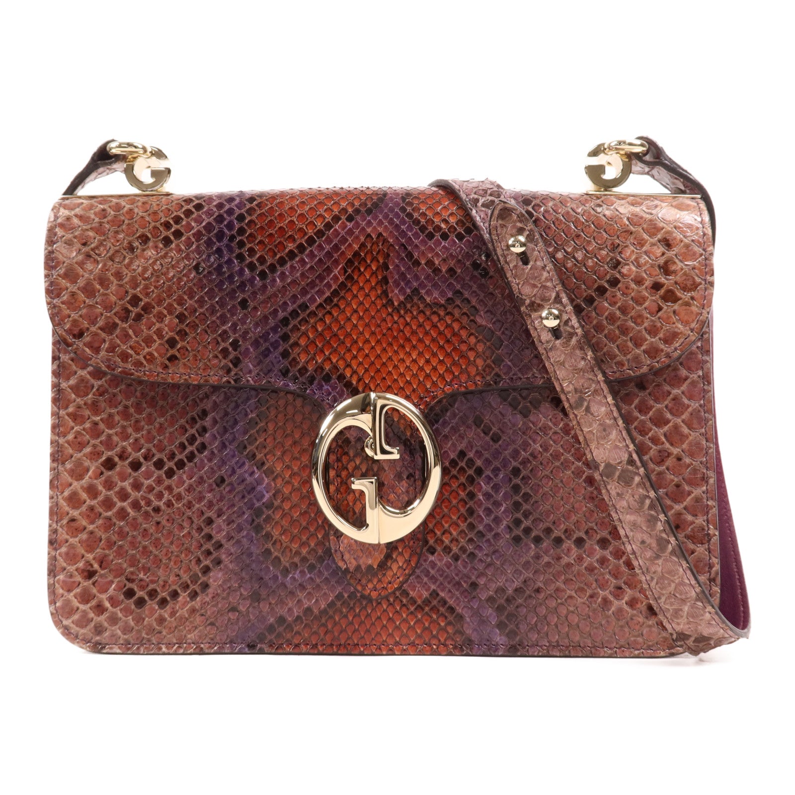 GUCCI 蛇皮皮革1973 Flap Bag金扣肩背袋