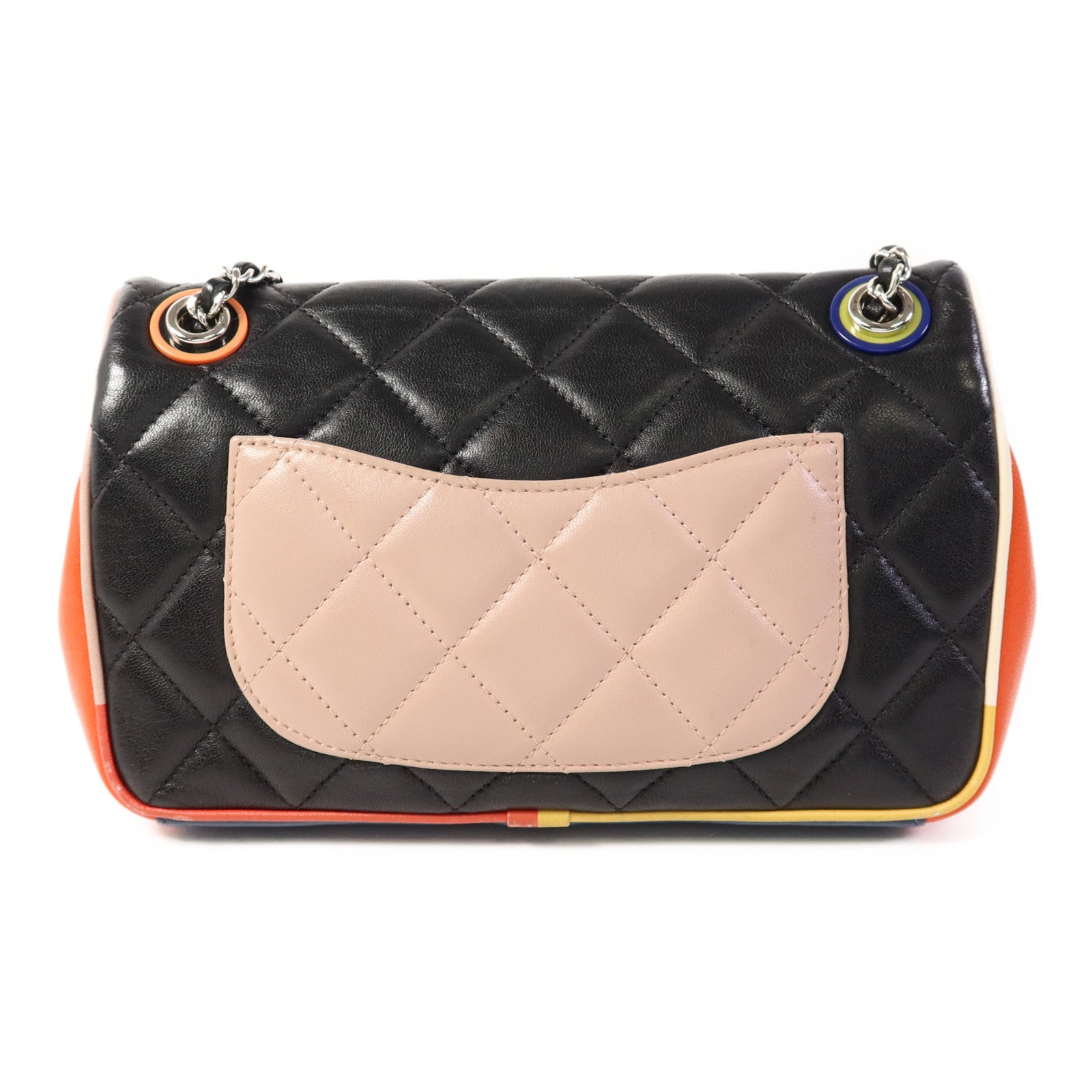 CHANEL 羊皮皮革Chain Shoulder銀扣鏈帶肩背袋