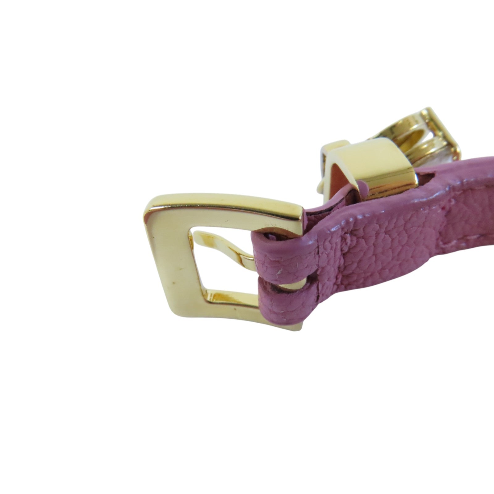 Miu Miu GHW Bracelet Leather Belt Metal Rhinestone Pink