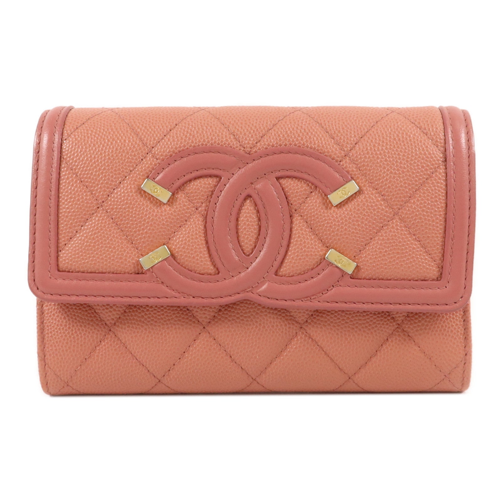 CHANEL 牛皮皮革CC Filigree Wallet錢包