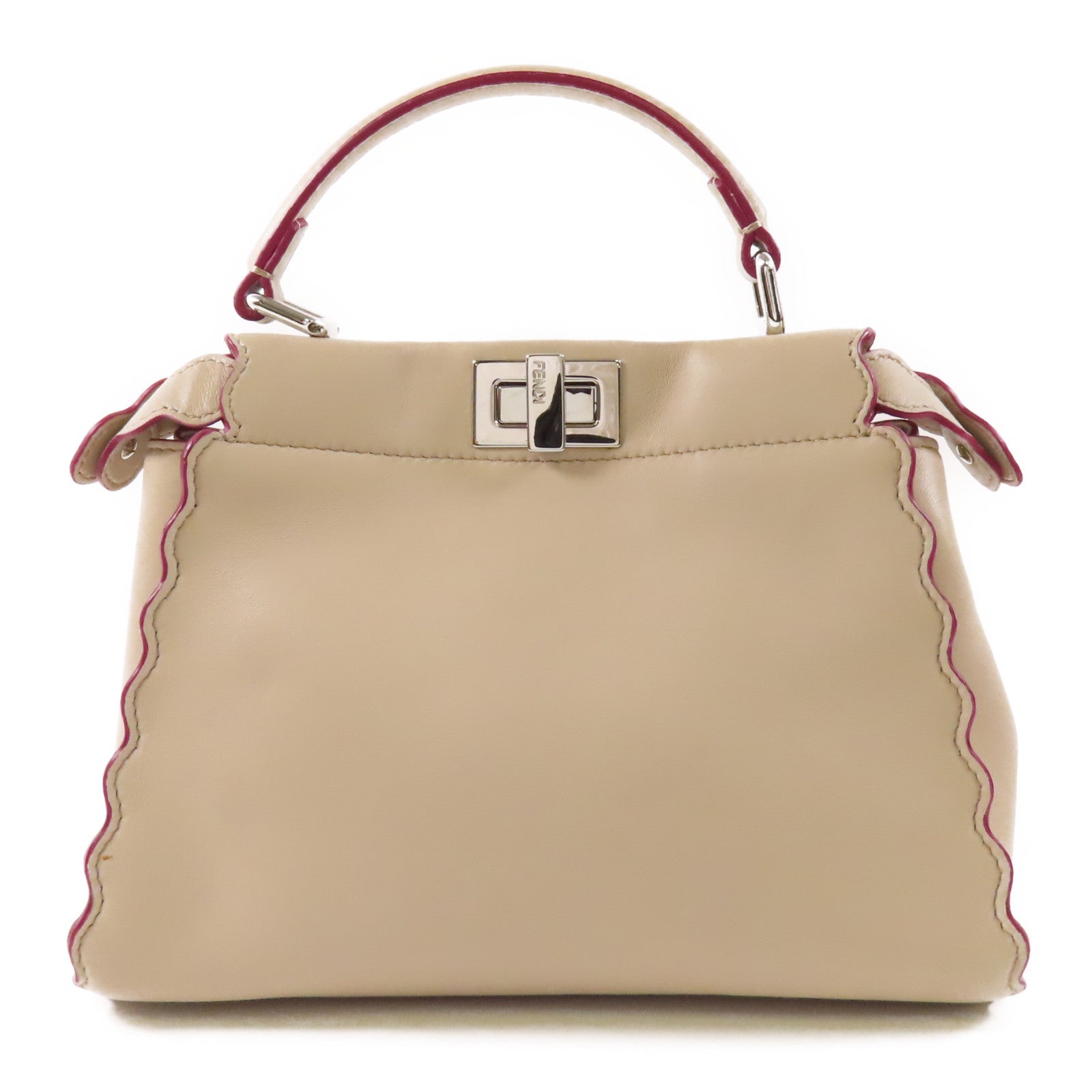 FENDI 皮革Peekaboo銀扣手挽肩背兩用袋