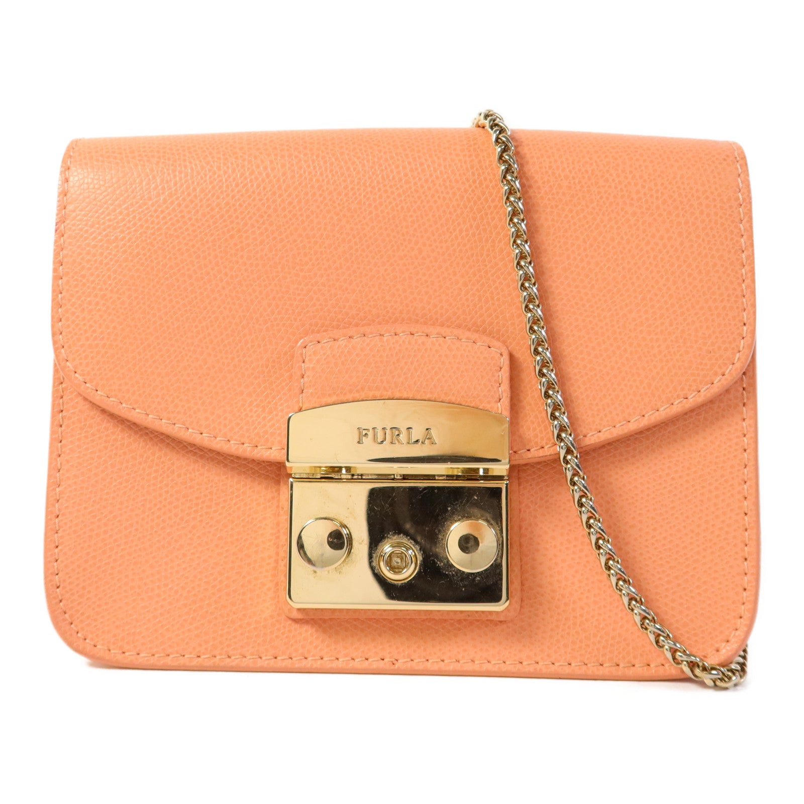 Furla 【激減優惠】牛皮皮革Chain Shoulder Bag金扣鏈帶肩背袋