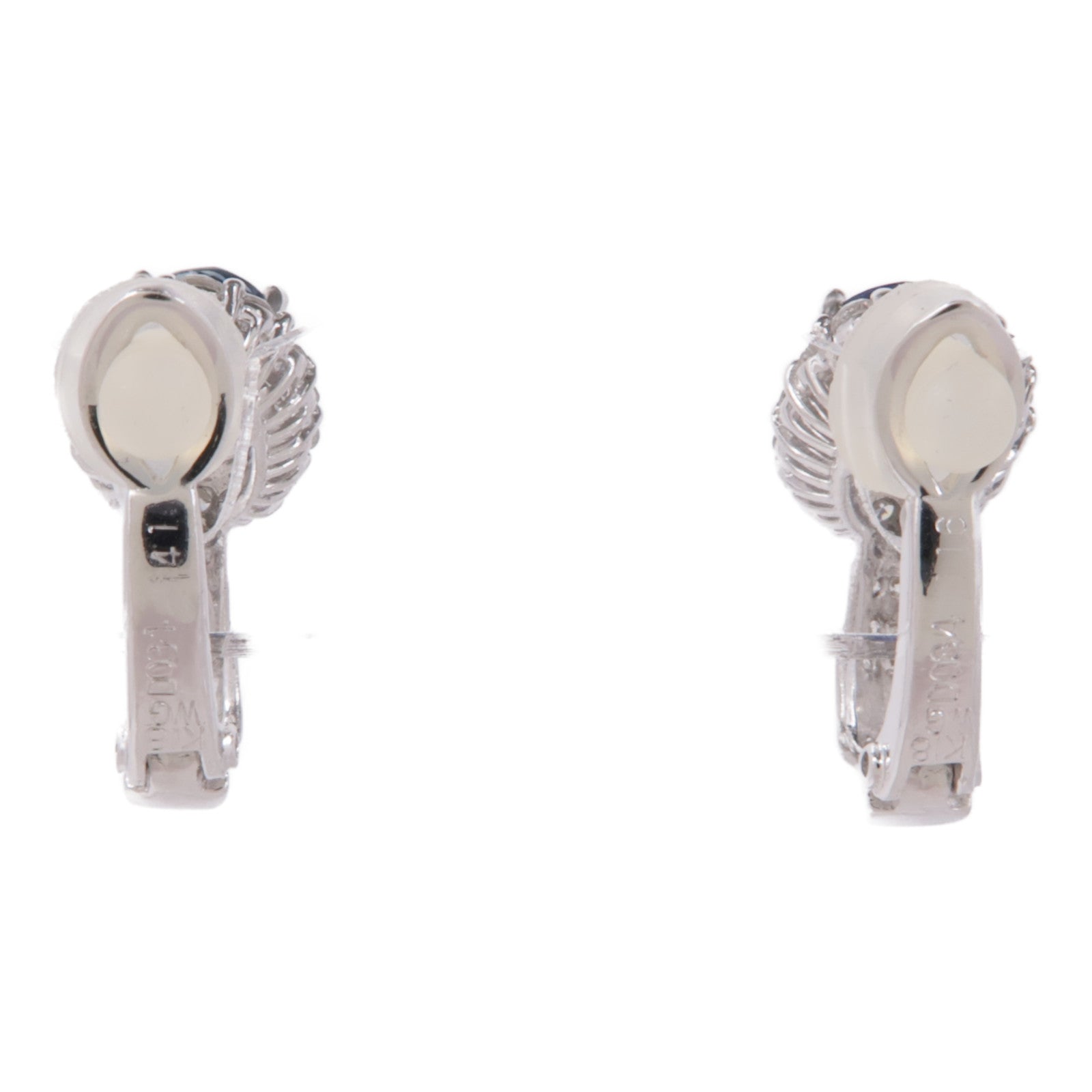 JEWELRY Sapphire Diamond Earrings 18K White Gold