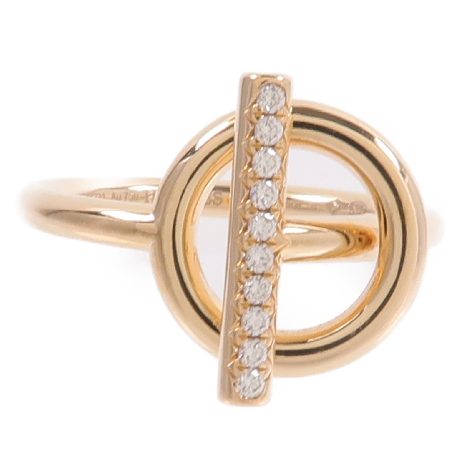 HERMES 18K玫瑰金Echappee Ring鑽石戒指