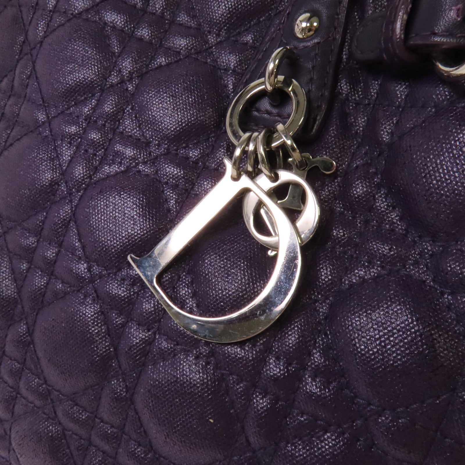 Dior 牛皮皮革Tote Bag銀扣肩背袋