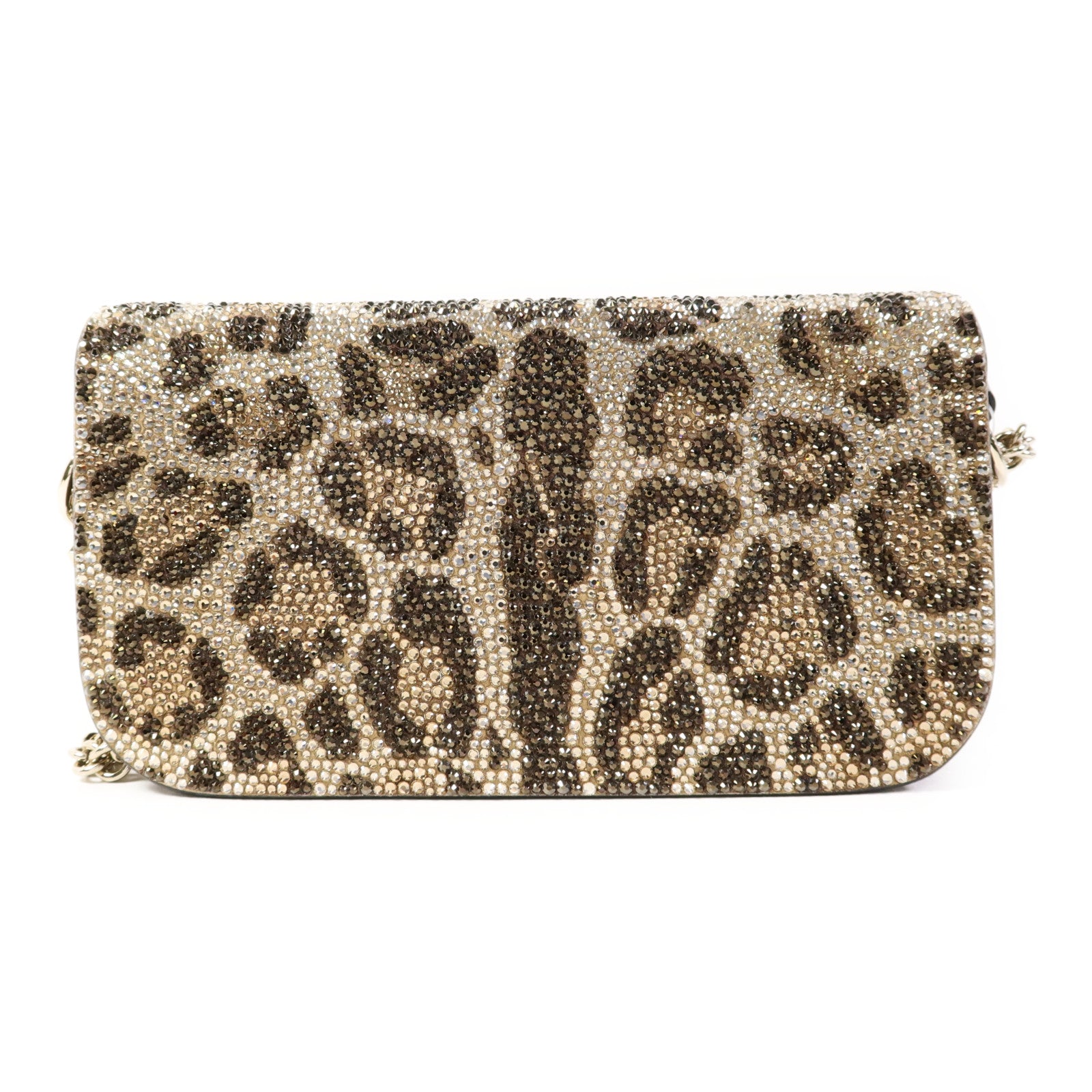 Valentino 牛皮皮革/水晶Shoulder Bag金扣手挽肩背兩用袋