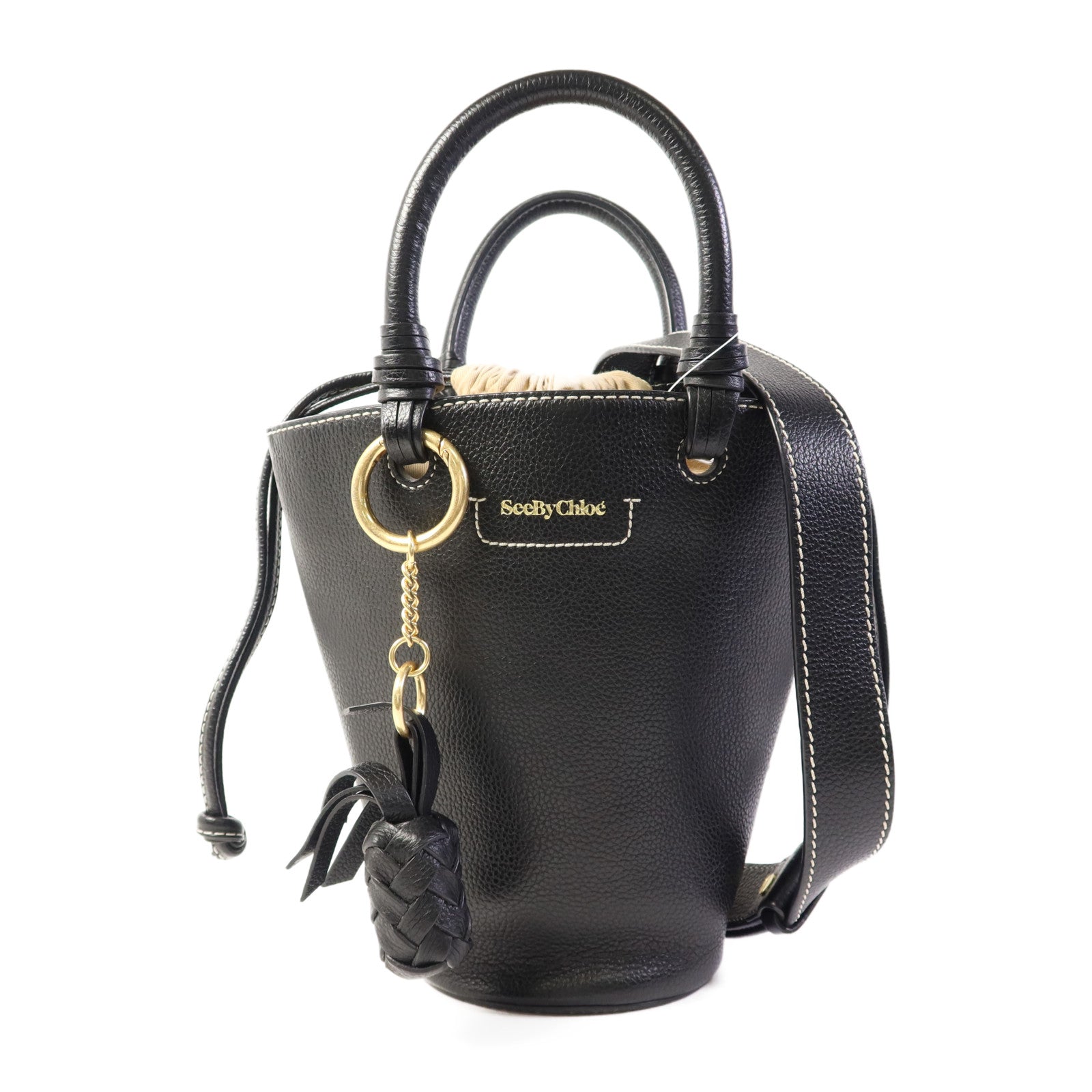 SEE BY CHLOE 【激減優惠】牛皮皮革2 Way Shoulder Bag金扣手挽肩背兩用袋
