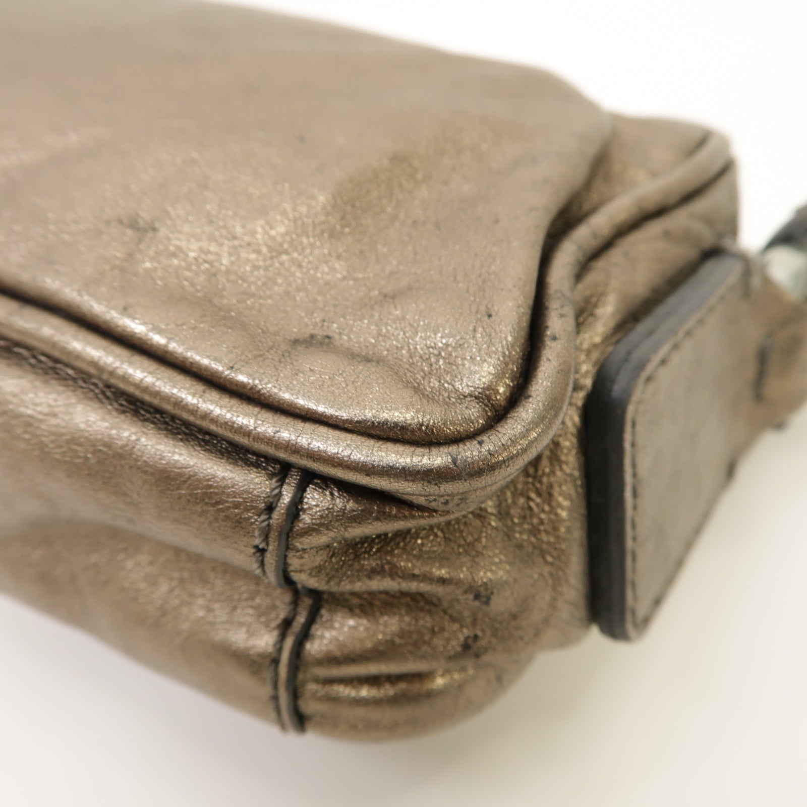 Chloe 【激減優惠】牛皮皮革Handbag銀扣手挽袋青銅色