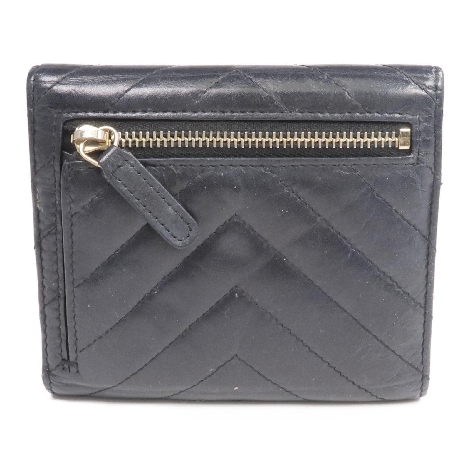 CHANEL 牛皮皮革2.55 Wallet金扣錢包