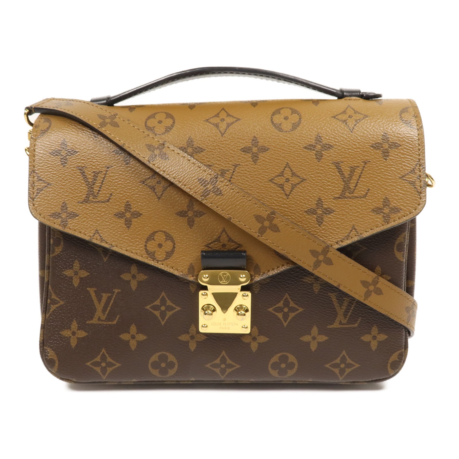 LOUIS VUITTON Monogram Reverse Pochette Metis金扣手挽肩背兩用袋