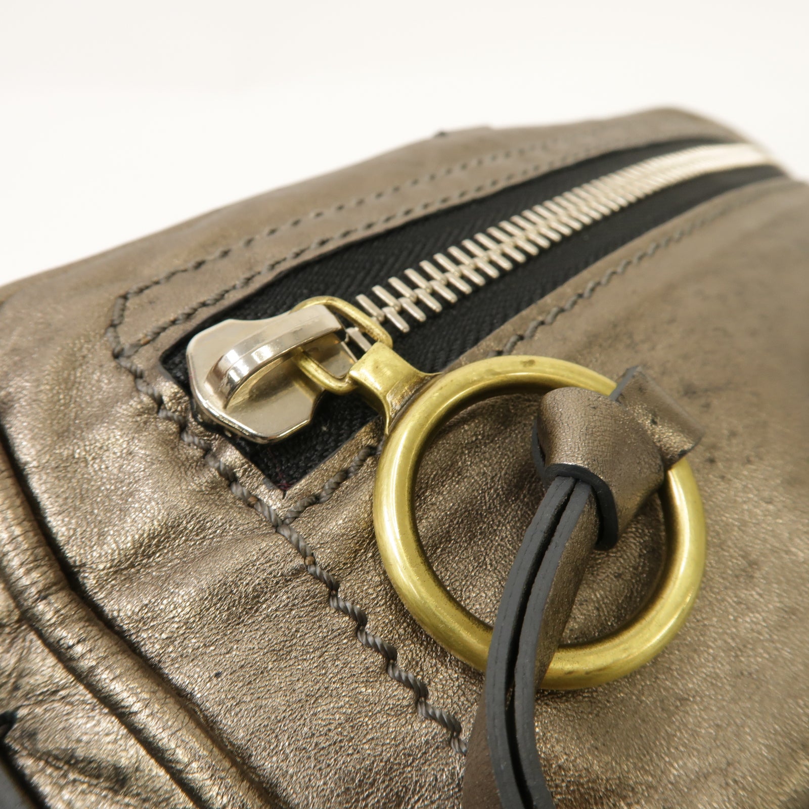 Chloe 【激減優惠】牛皮皮革Handbag銀扣手挽袋青銅色