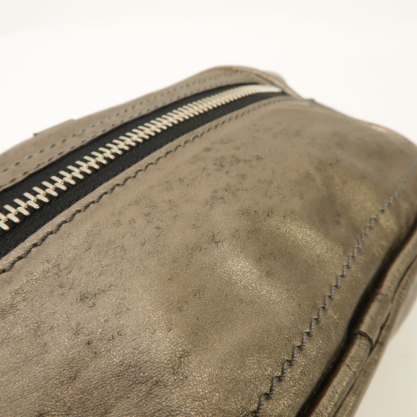 Chloe 【激減優惠】牛皮皮革Handbag銀扣手挽袋青銅色