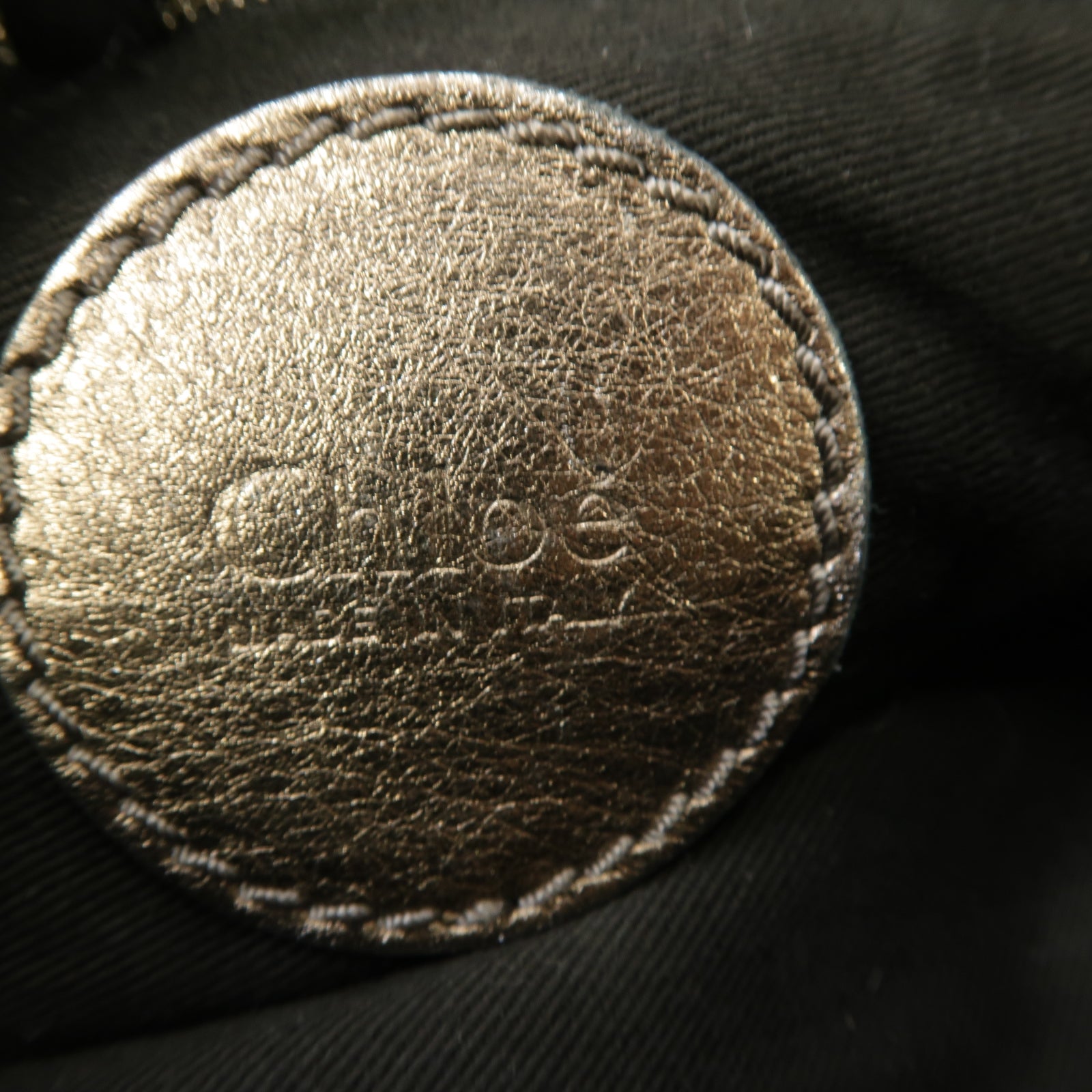 Chloe 【激減優惠】牛皮皮革Handbag銀扣手挽袋青銅色